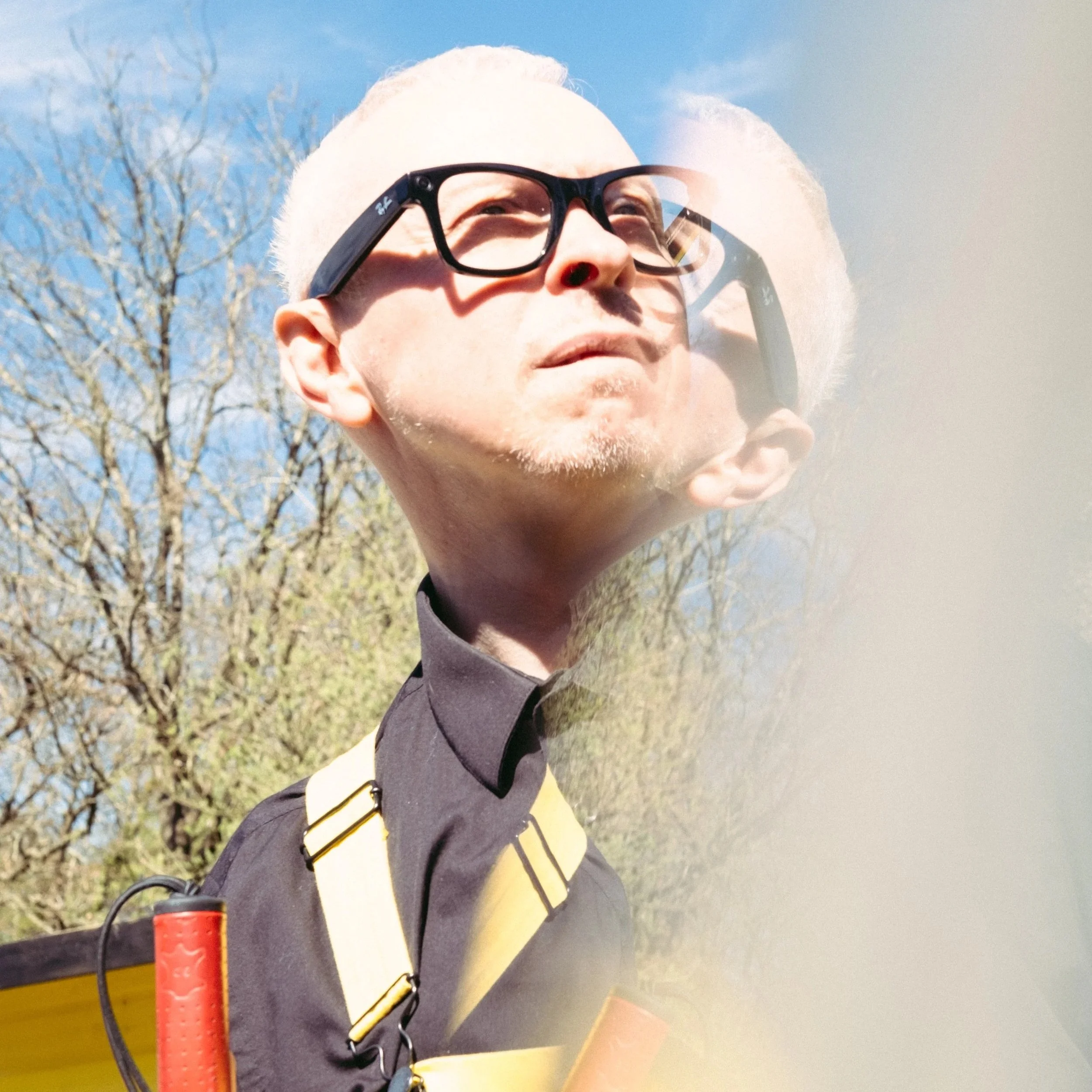 Portrait of Clarke Reynolds wearing Meta glasses