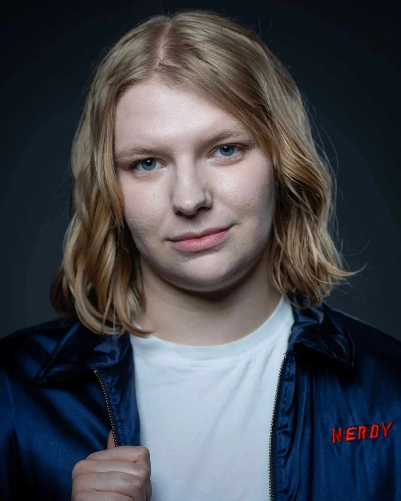 Portrait of Lily Beatrice - blue jacket