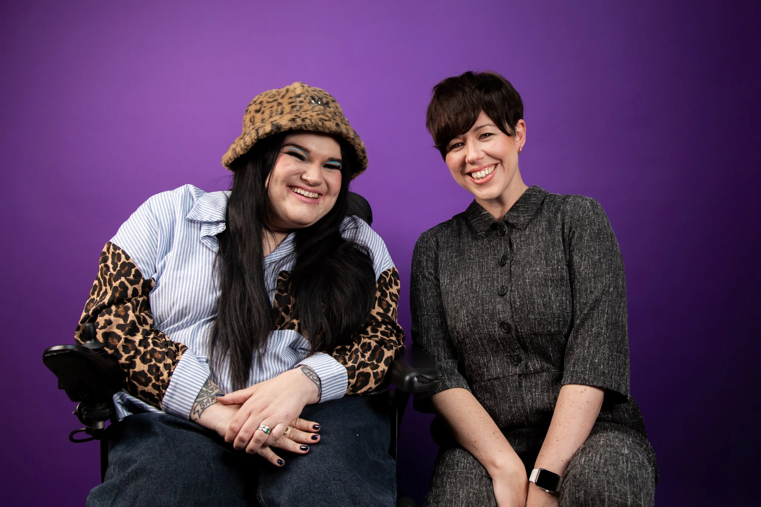 Kelly and Emma sat together smiling