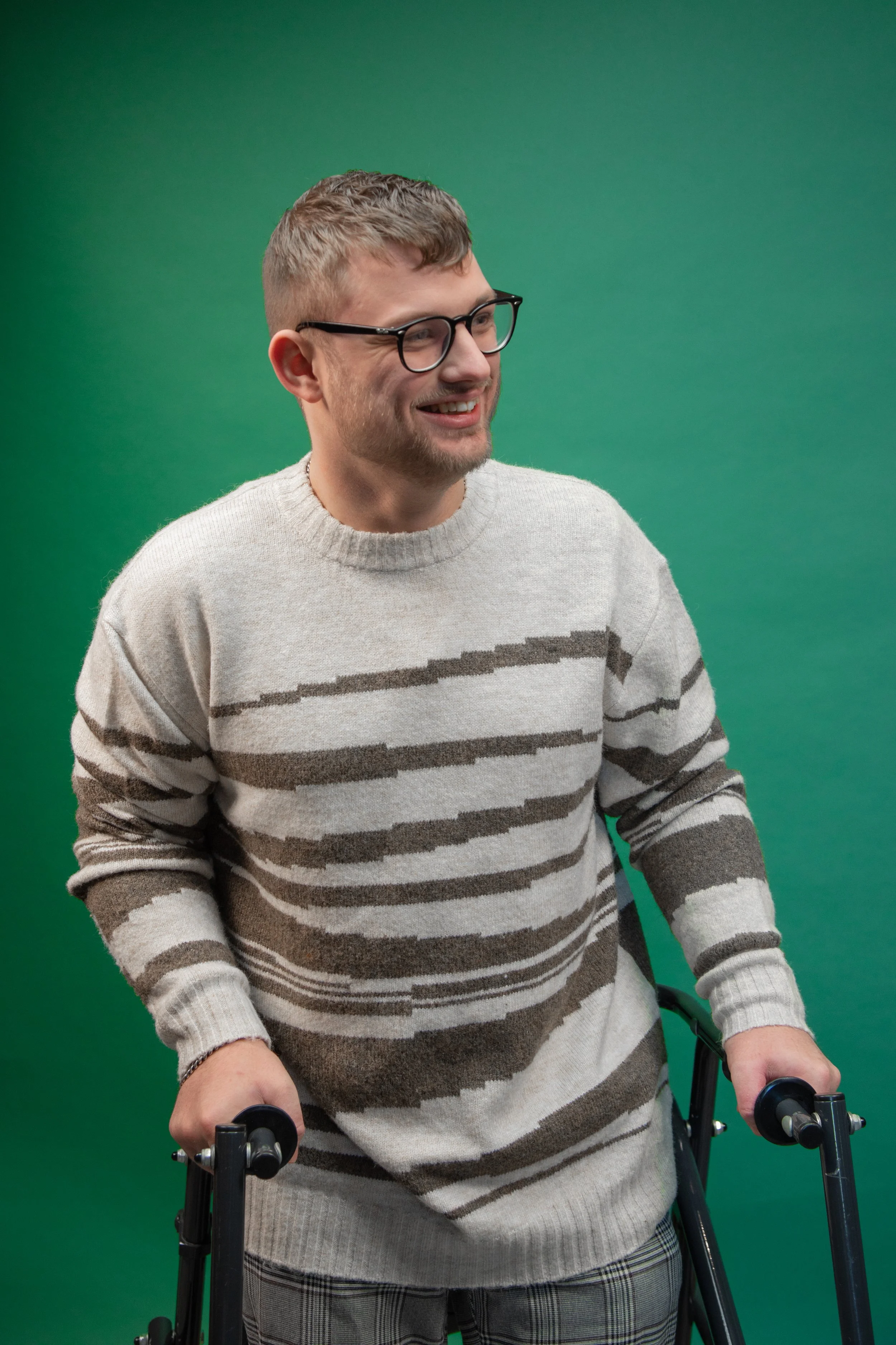 Portrait of Alex MacKenzie - walking frame