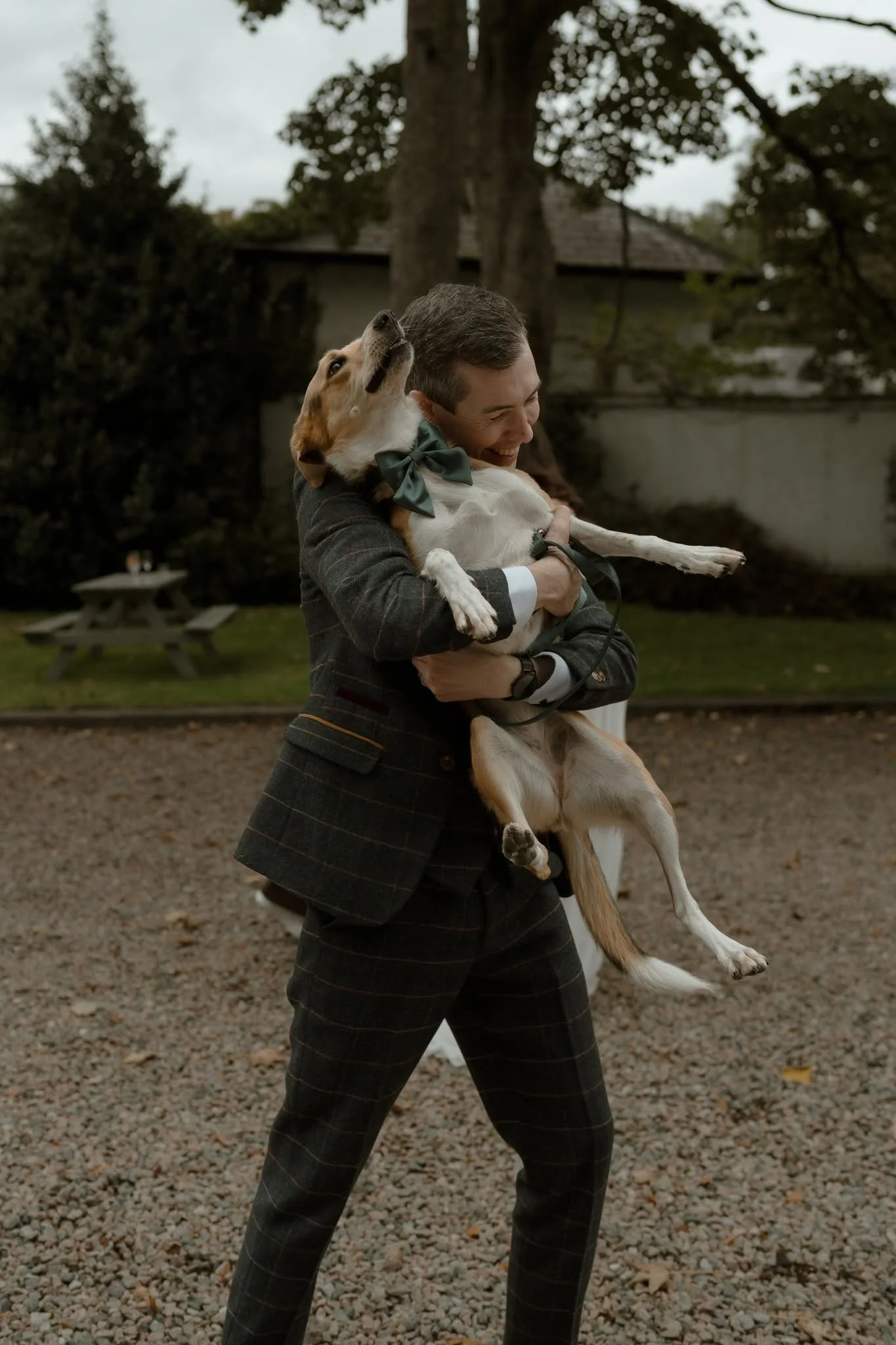 Portrait of Ayrton McGurgan holding a dog