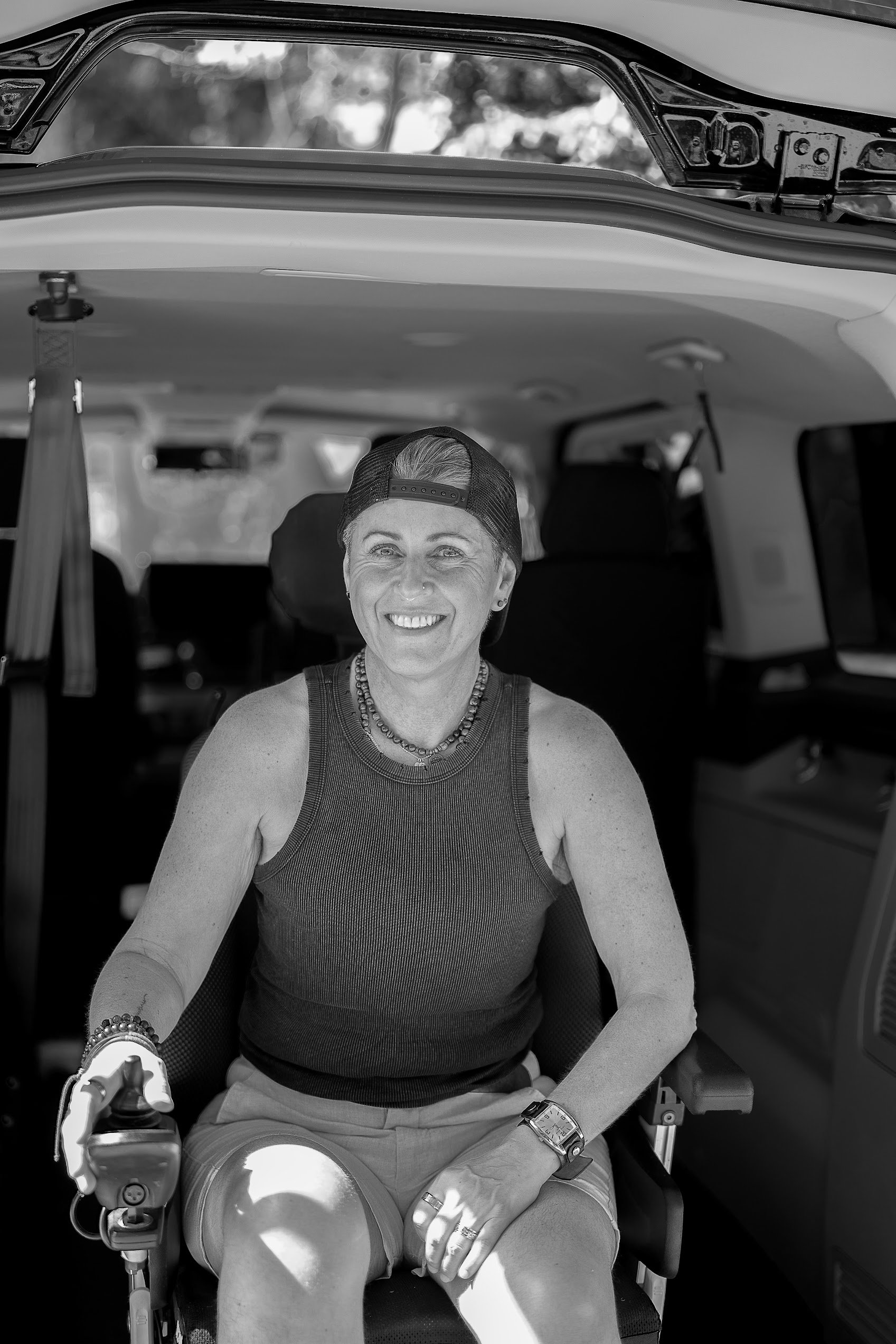 Portrait of Harper Cole Roberts - closeup in a car