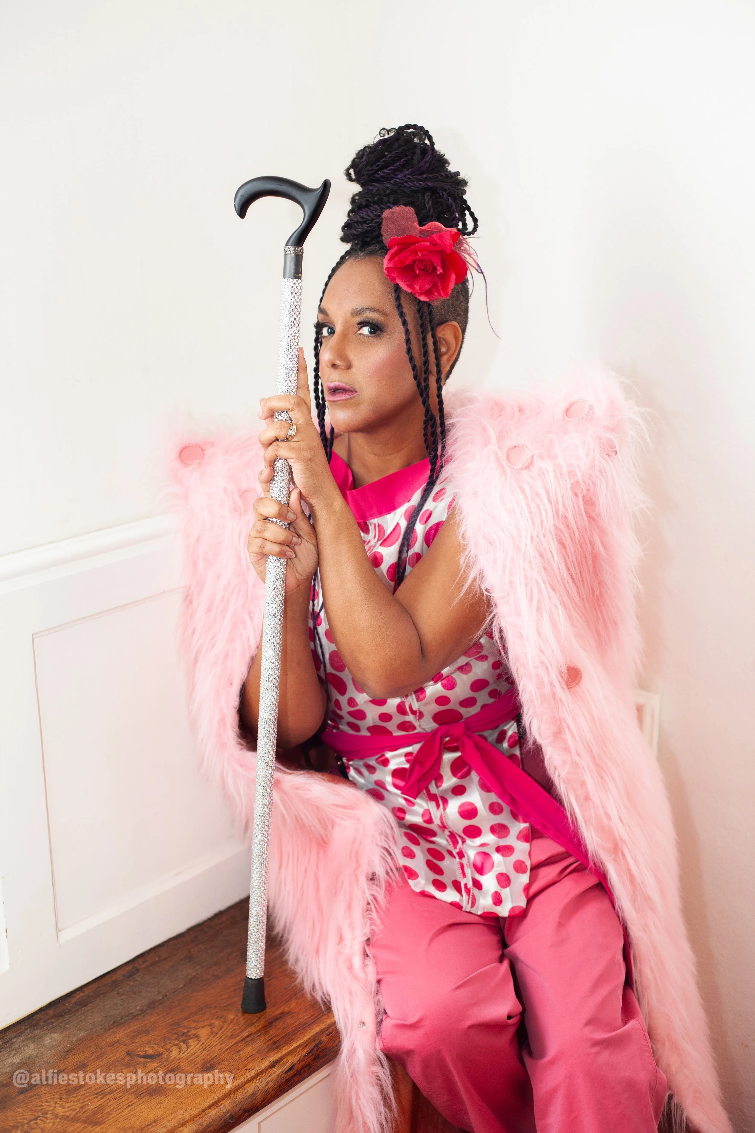Portrait of Andie Willis - pink fur