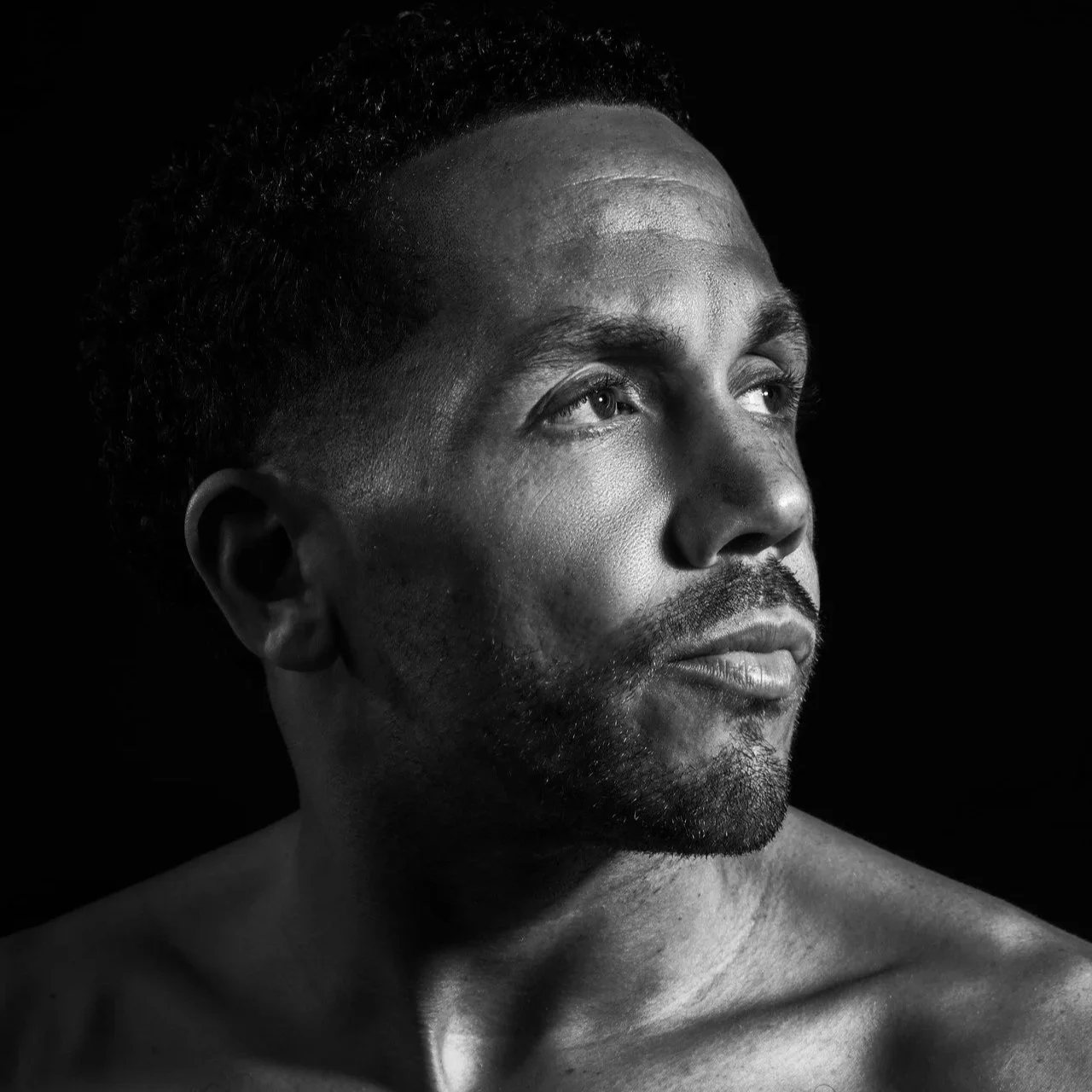 Black & white portrait of Chris Baker