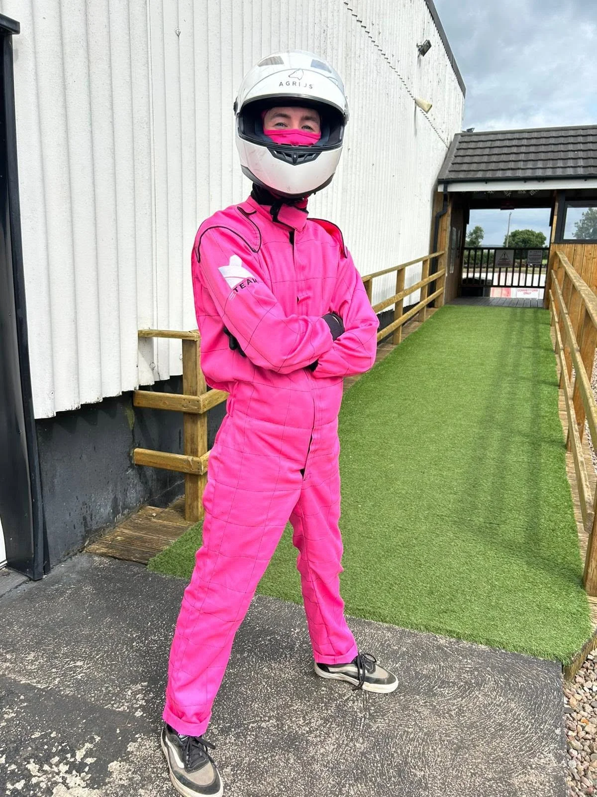 Portrait of Ayrton McGurgan - pink boilersuit