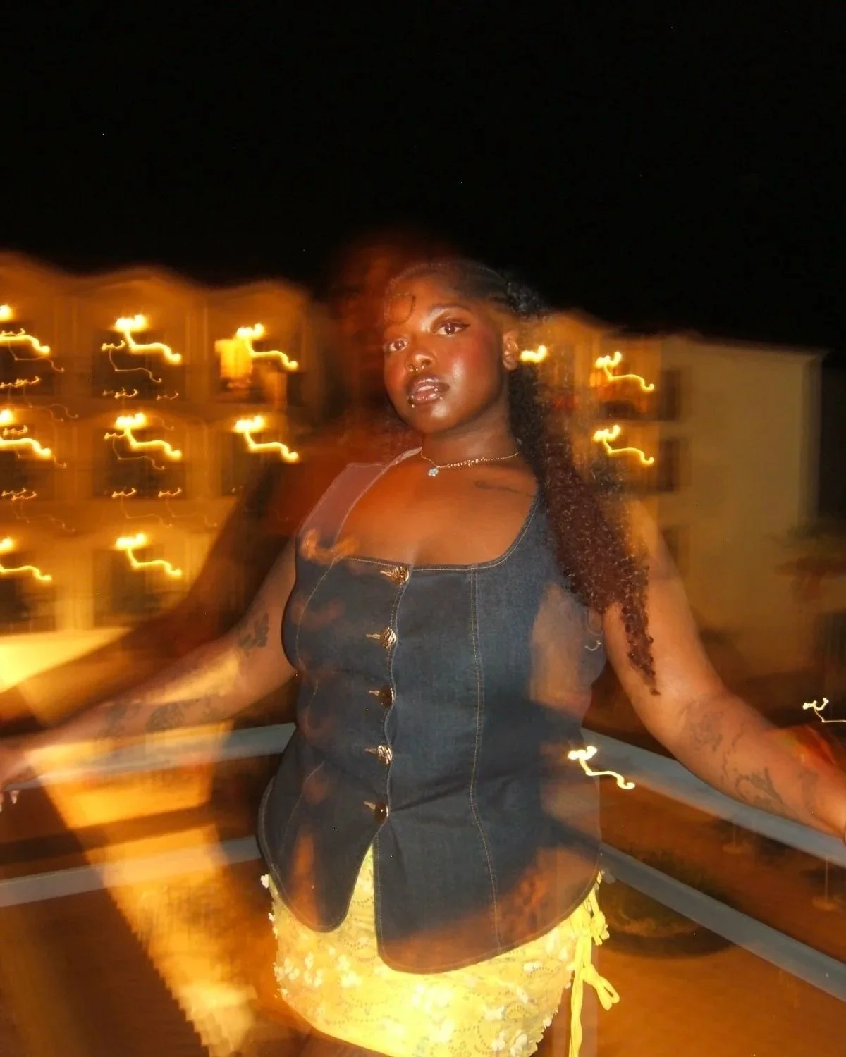 Portrait of Ola Oguntuase - blurred lights