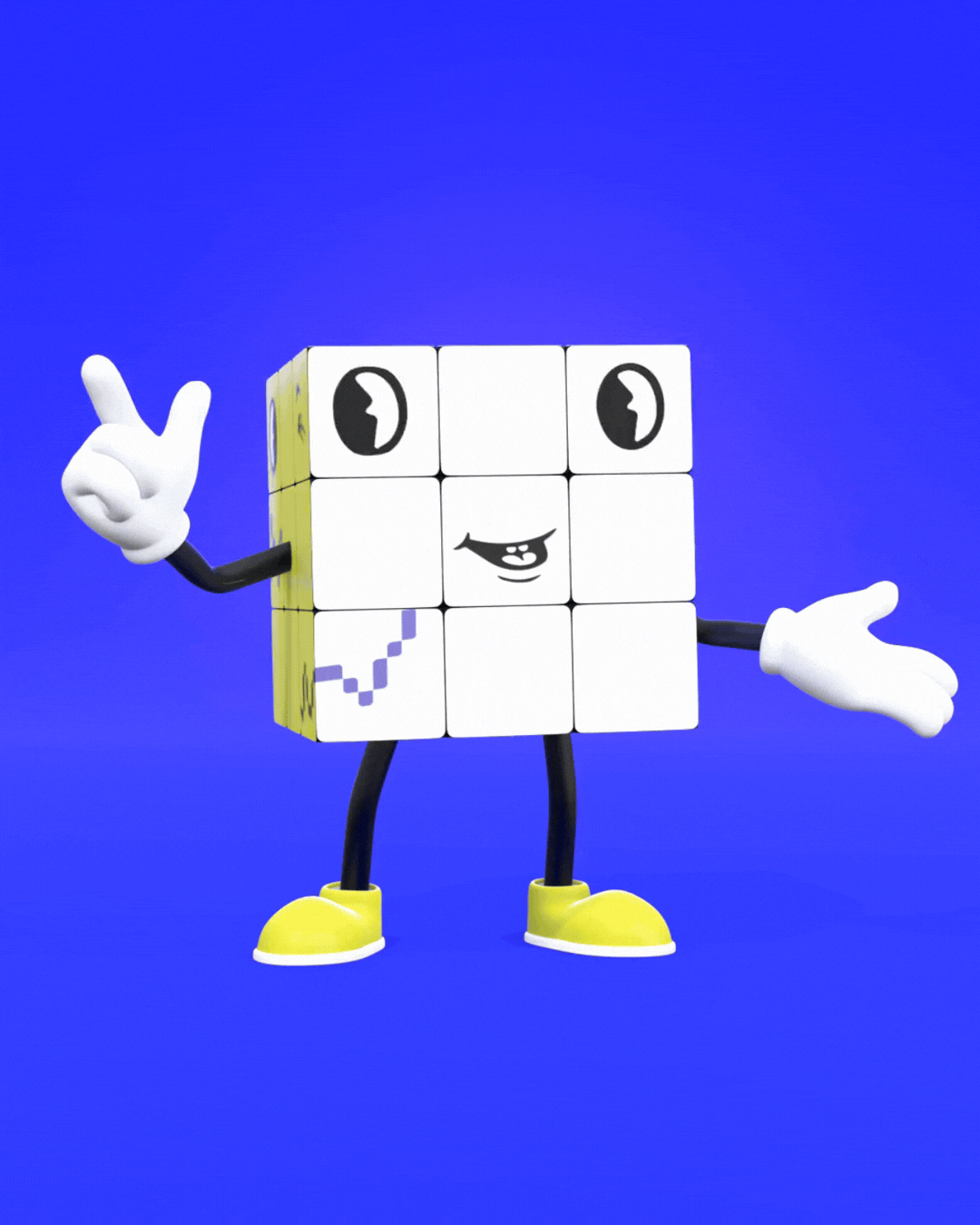 AI and Innovation Mascot «Cubi», Illustration and Animation