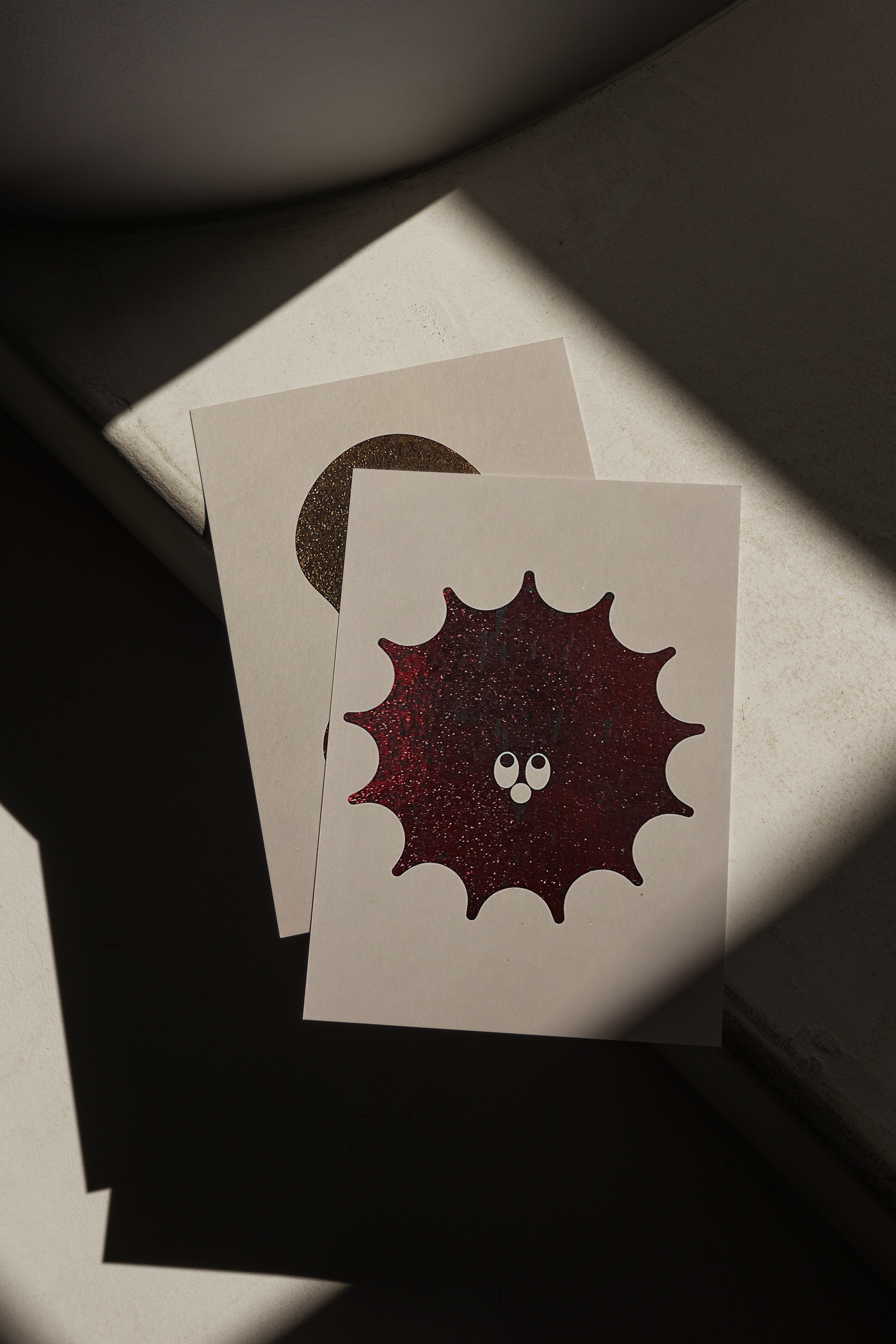 «kleine Monsters», Christmas cards, foil finishing