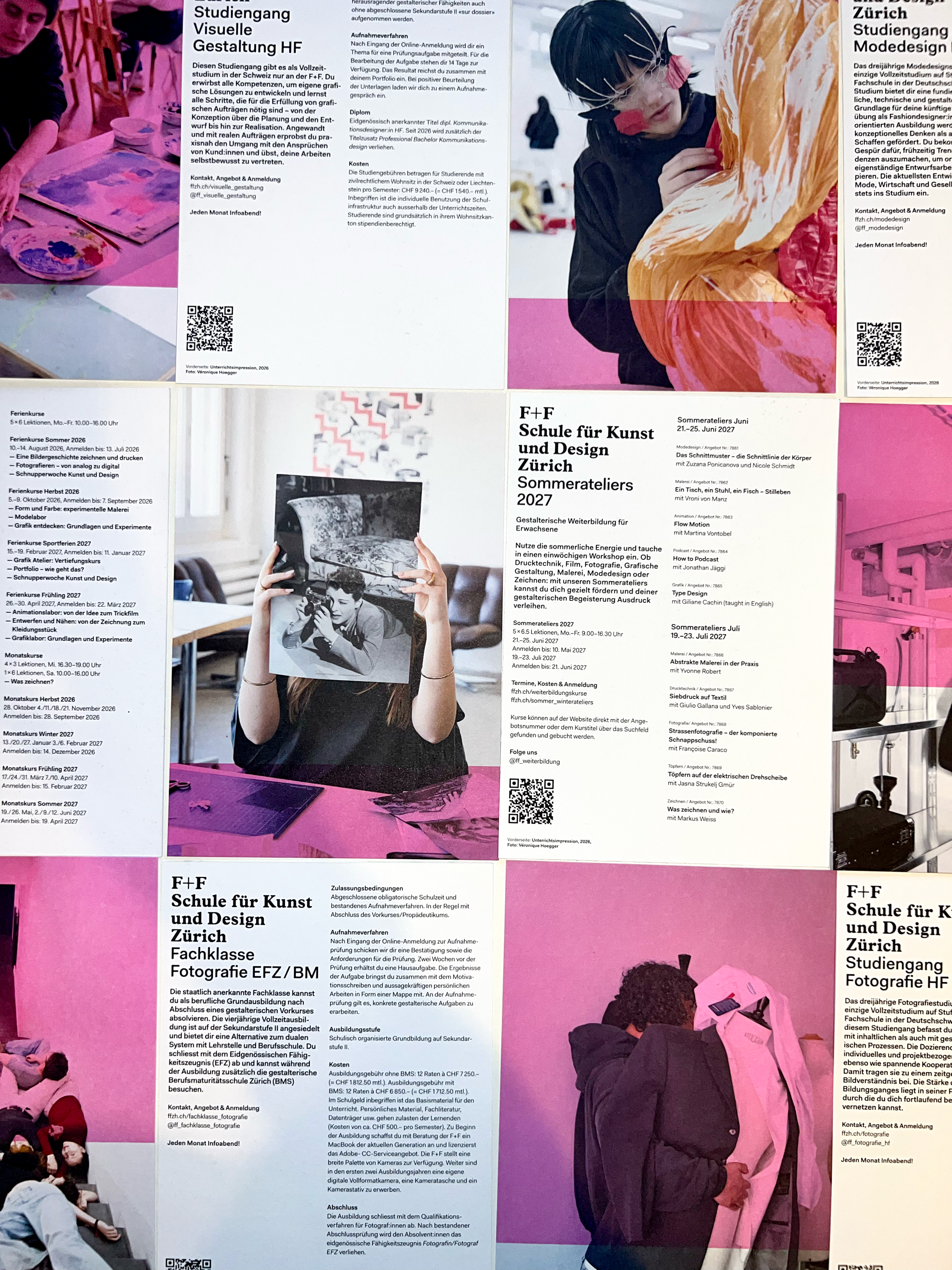F+F Schule für Kunst und Design, Programme Flyers