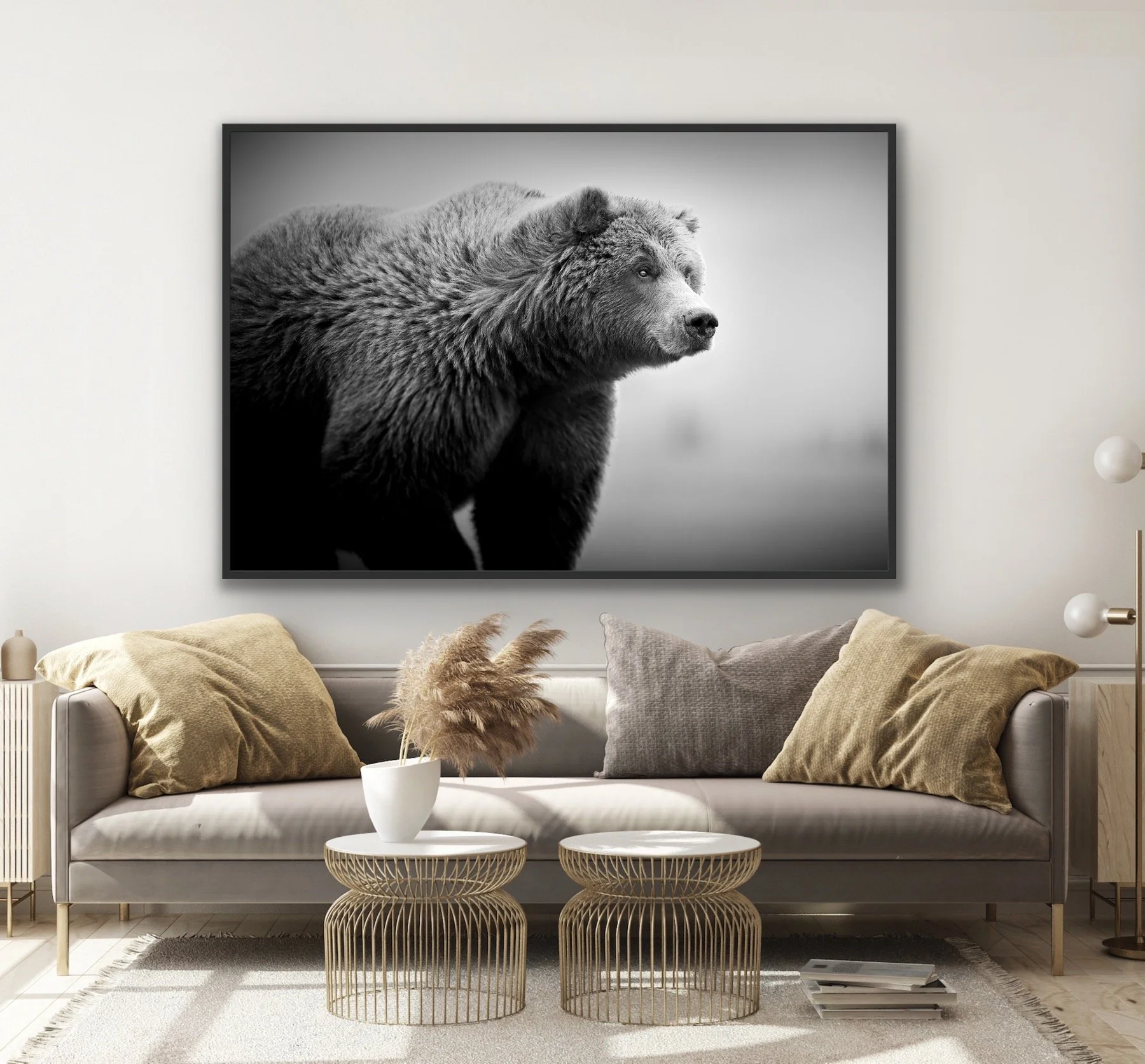 Aler Bear finished in a black custom float frame by © Dan Callister