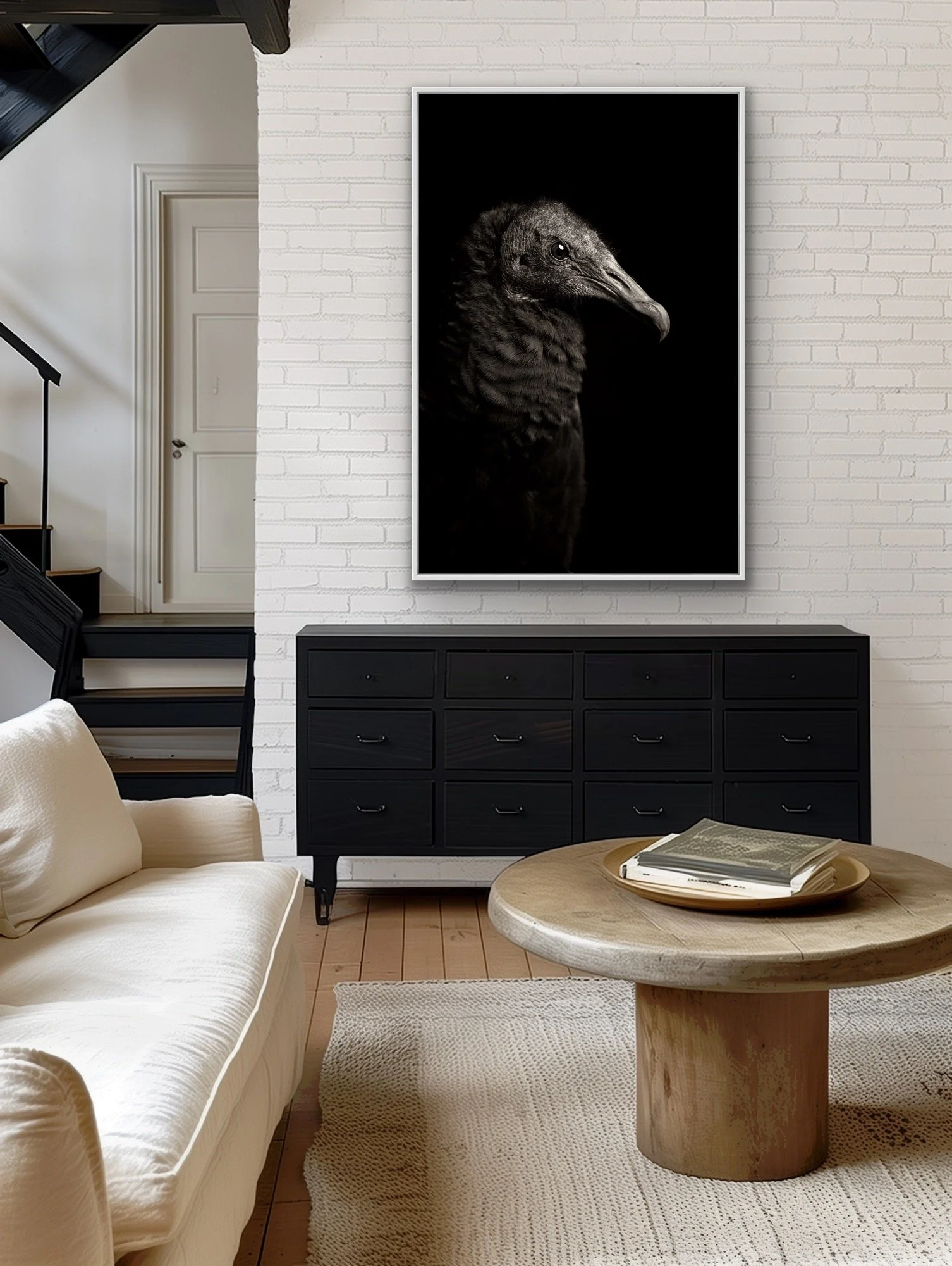 Black Vulture by © Dan Callister finished in a custom white float frame