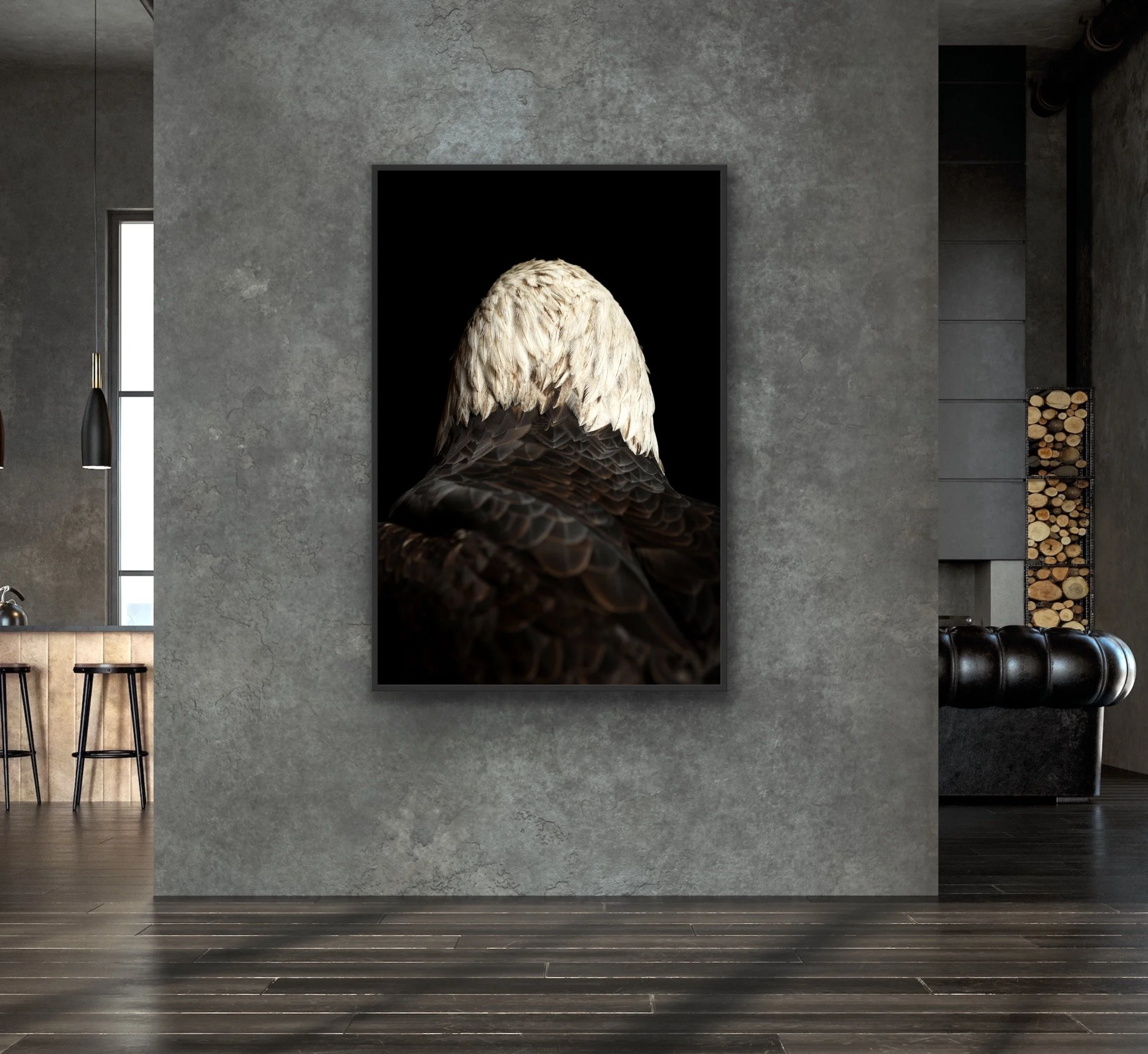 Old Warrior (ii) finished in a custom black float frame by © Dan Callister