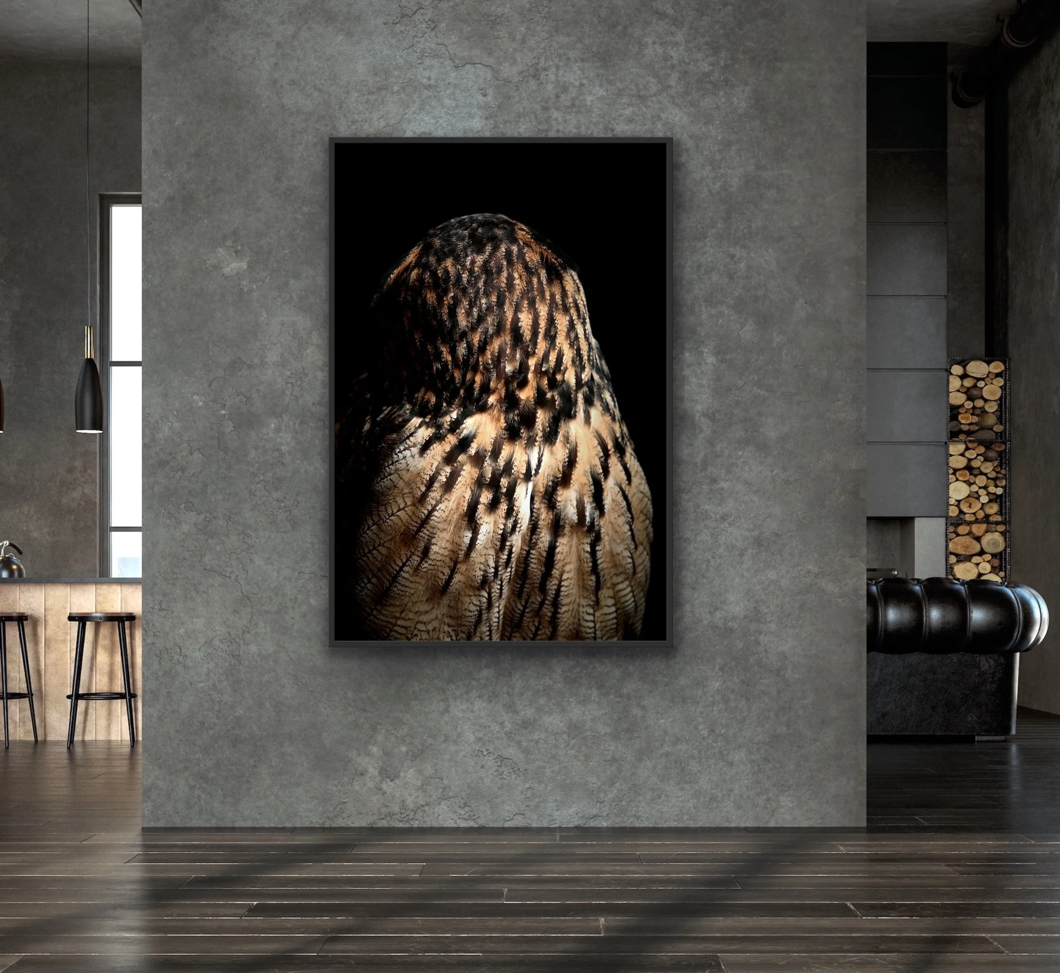Eagle Owl (ii) finished in a custom black float frame © Dan Callister