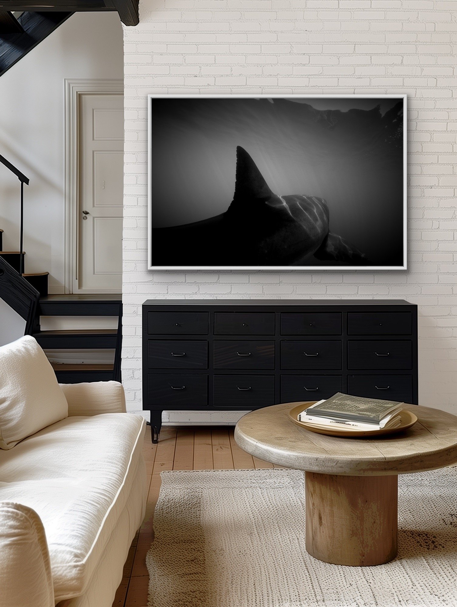 The Shadow Beneath finished in a custom white float frame by © Dan Callister
