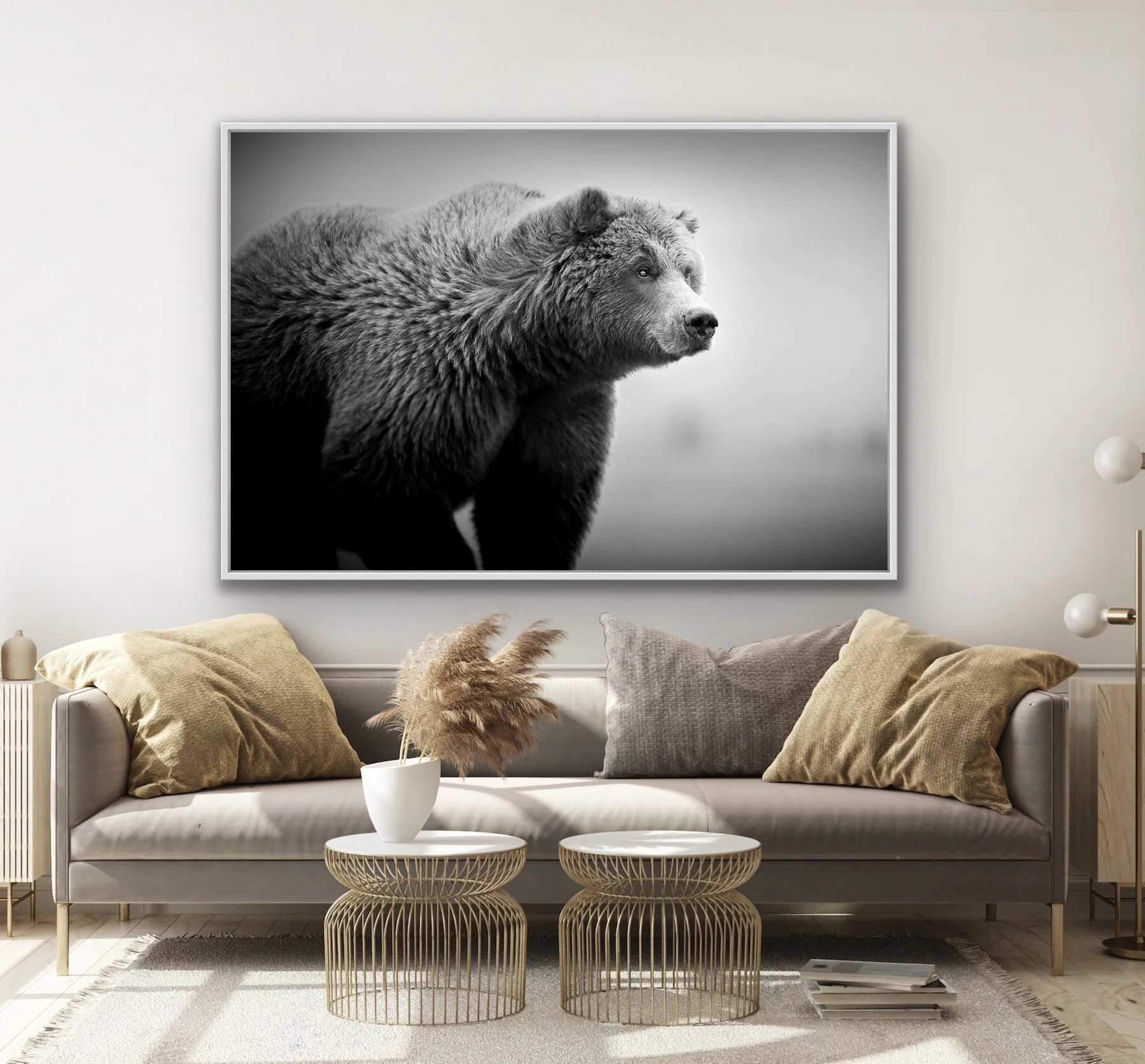 Aler Bear finished in a white custom float frame by © Dan Callister