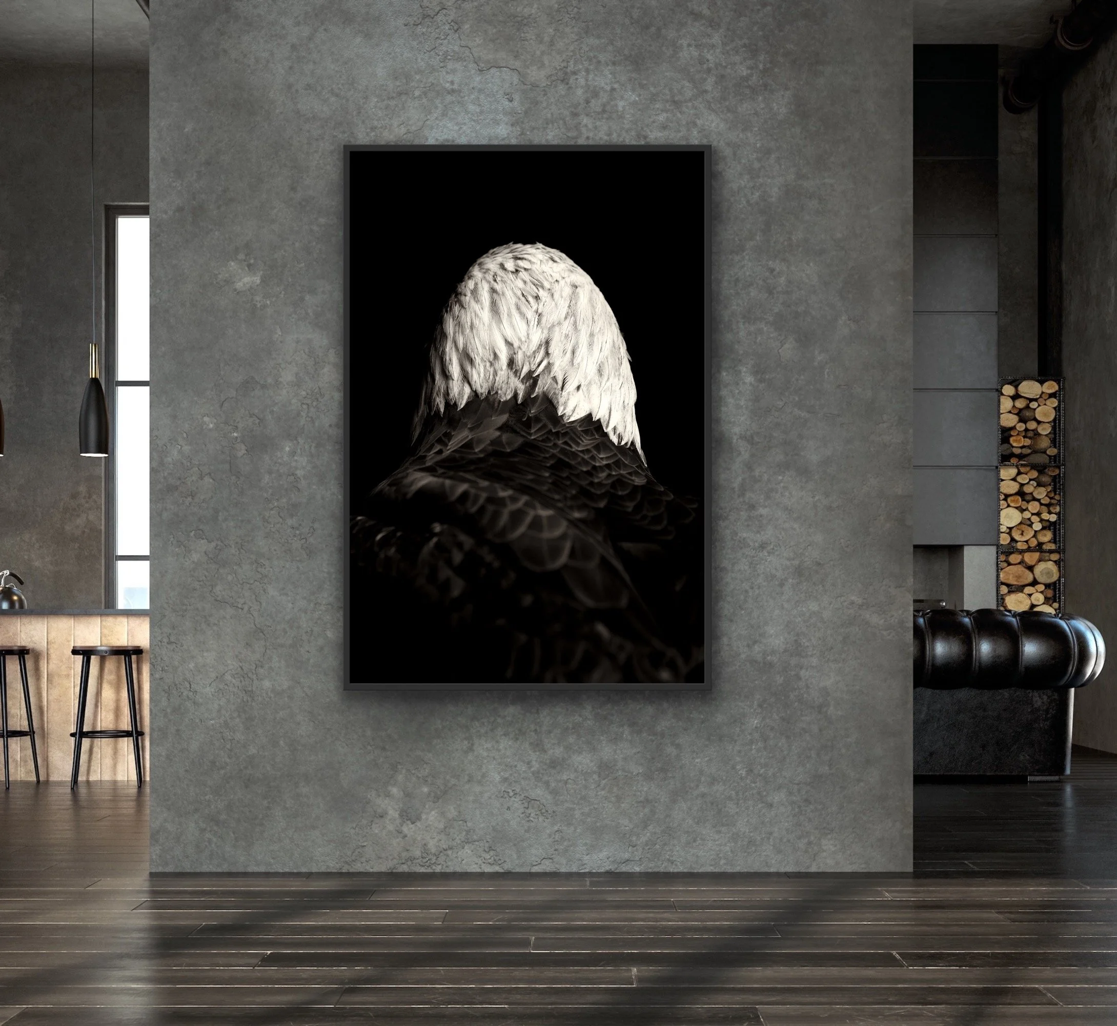 Old Warrior' (ii) finished in a custom black float frame