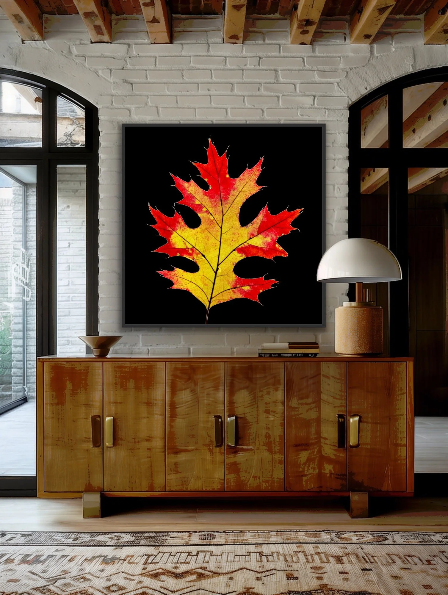 Oak Leaf  finished in a black custom float frame by © Dan Callister