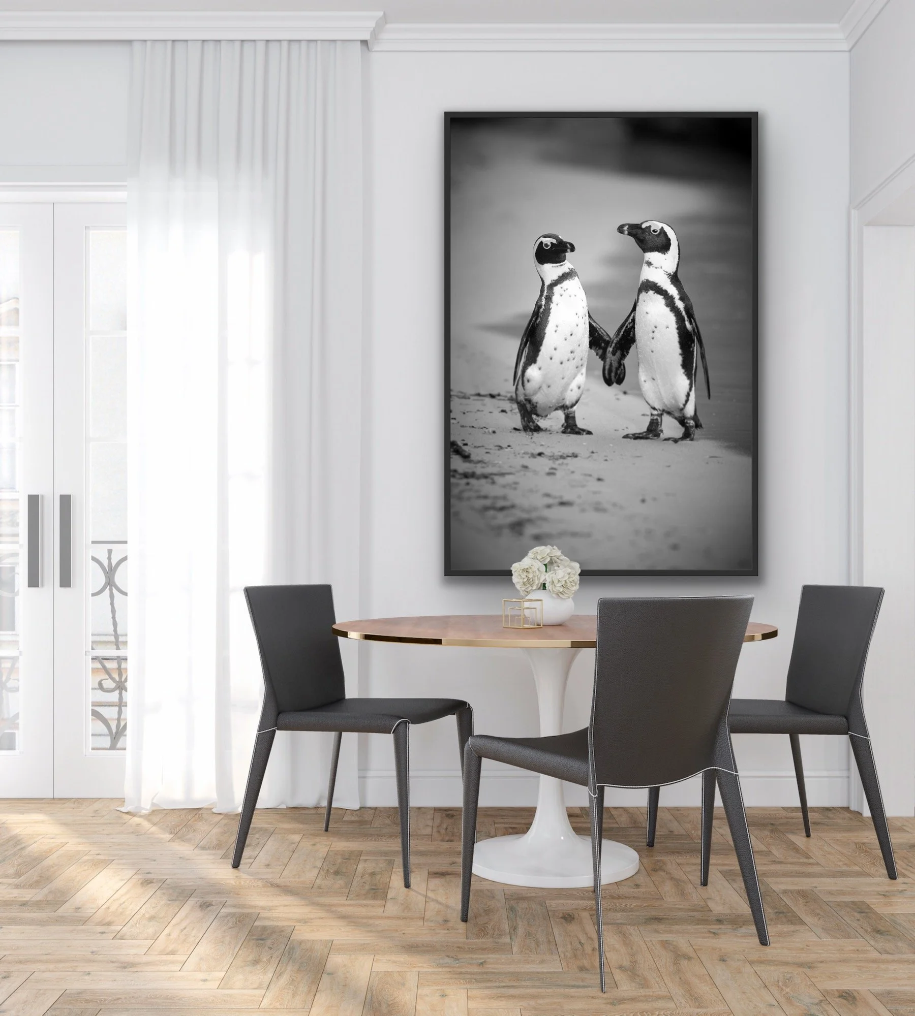 'Newly Weds' finished in a black custom float frame by © Dan Callister