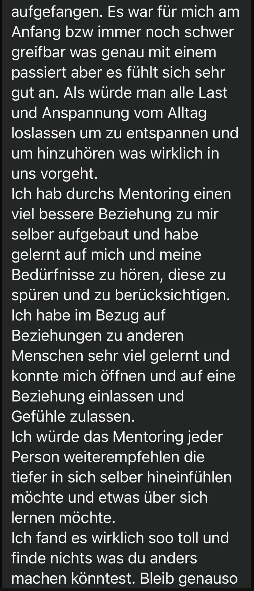 kundenfeedback mentoring Programm kora winkler