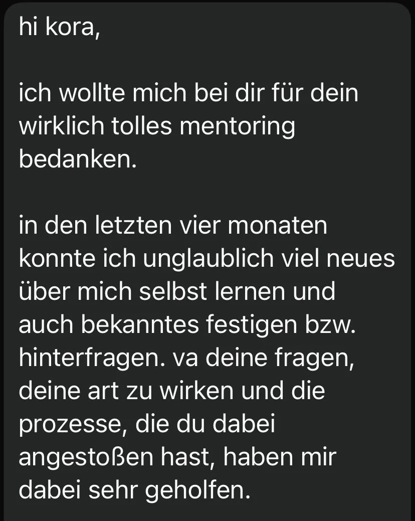 kundenfeedback mentoring Programm kora winkler