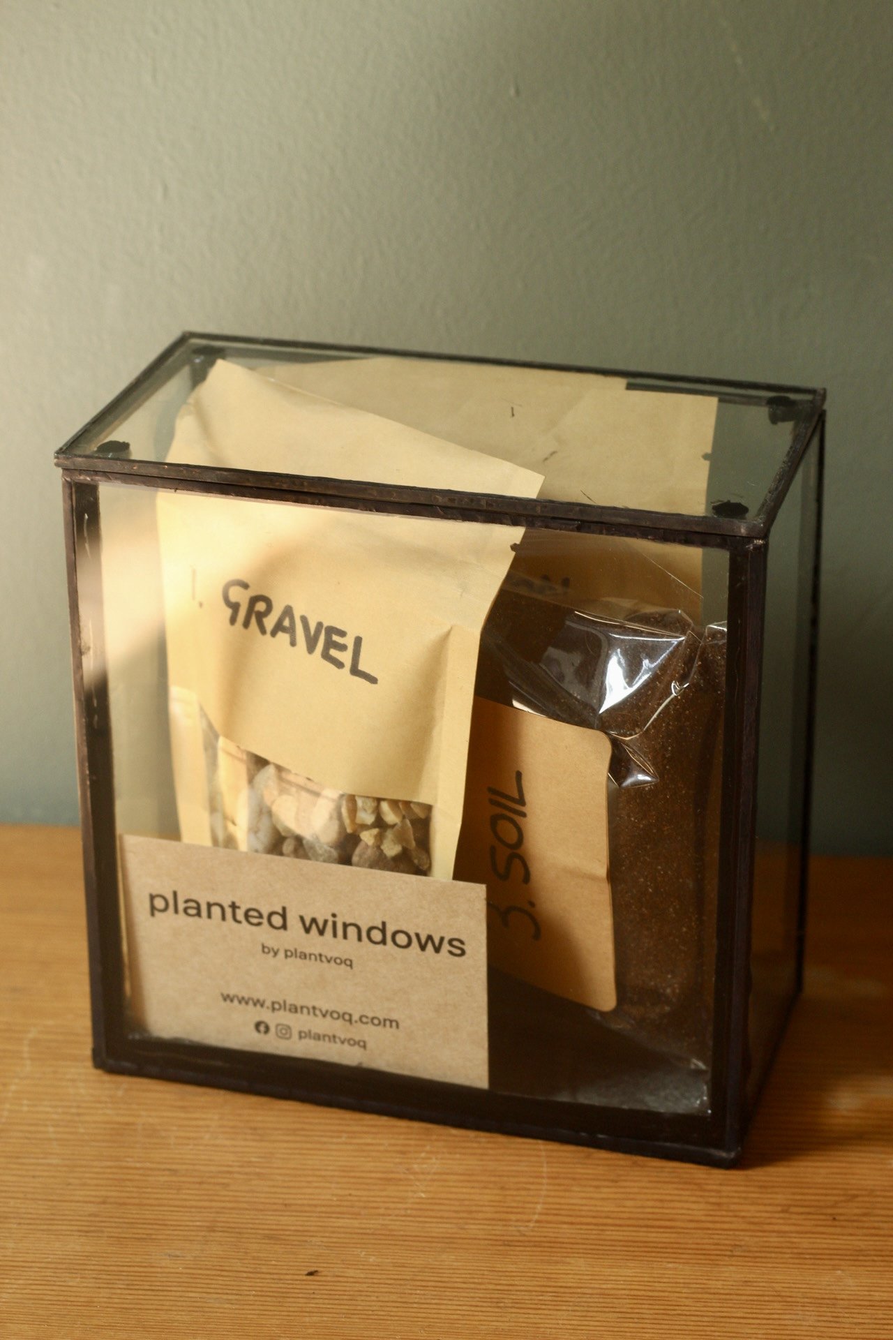15/15/8cm mini square planted window empty/kit