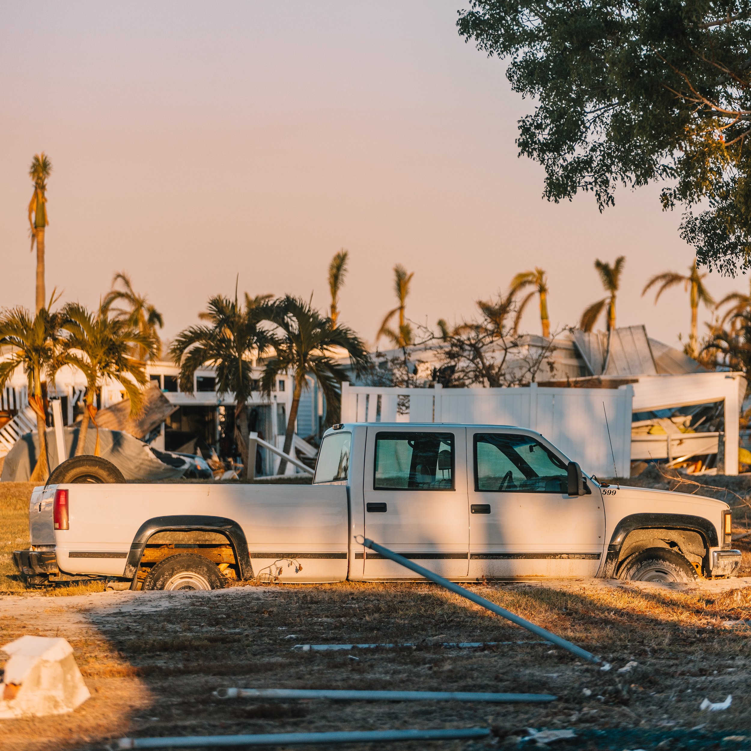 Hurricane Ian damage during in Fort Lauderdale, Florida