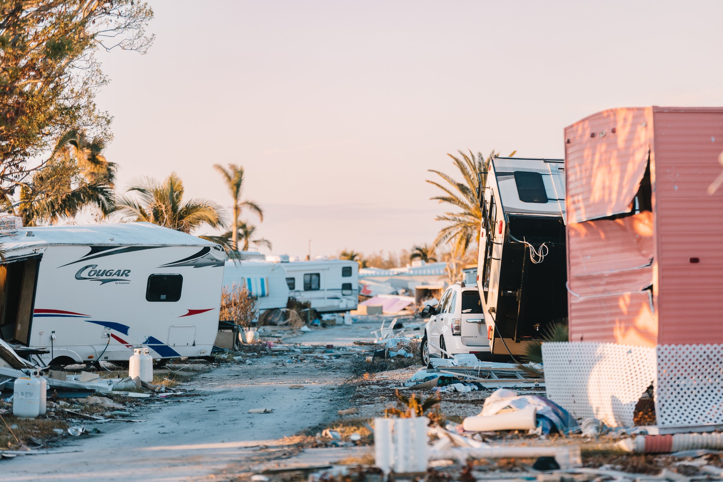 Hurricane Ian damage during in Fort Lauderdale, Florida