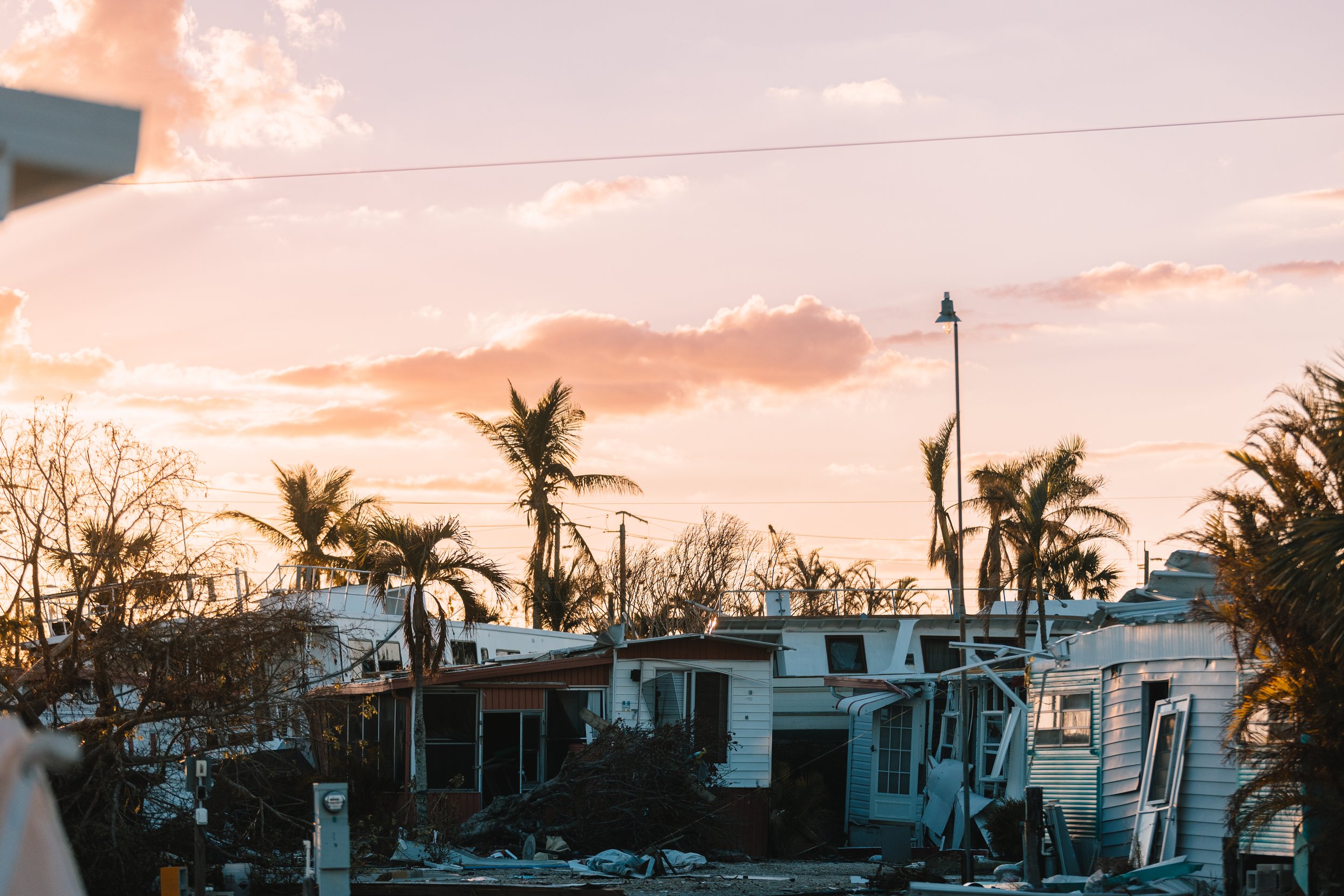 Hurricane Ian damage during in Fort Lauderdale, Florida