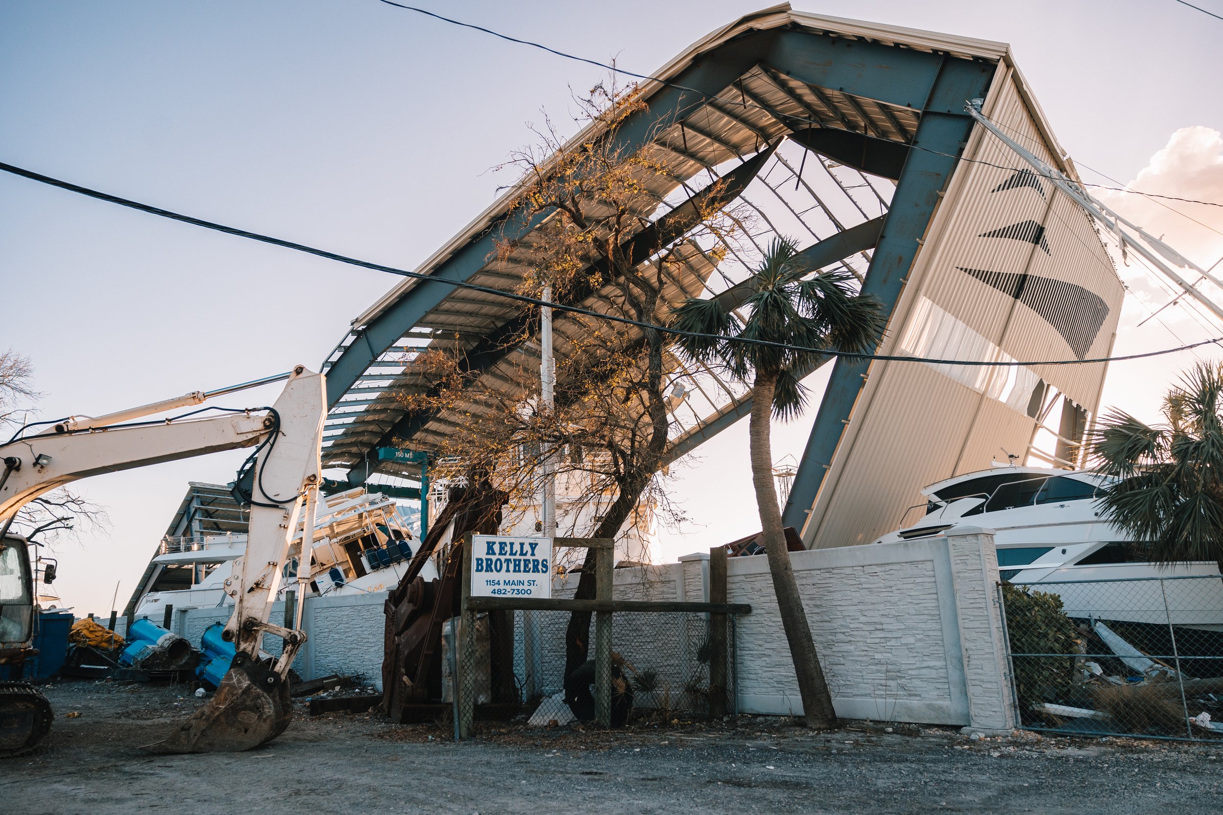 Hurricane Ian damage during in Fort Lauderdale, Florida