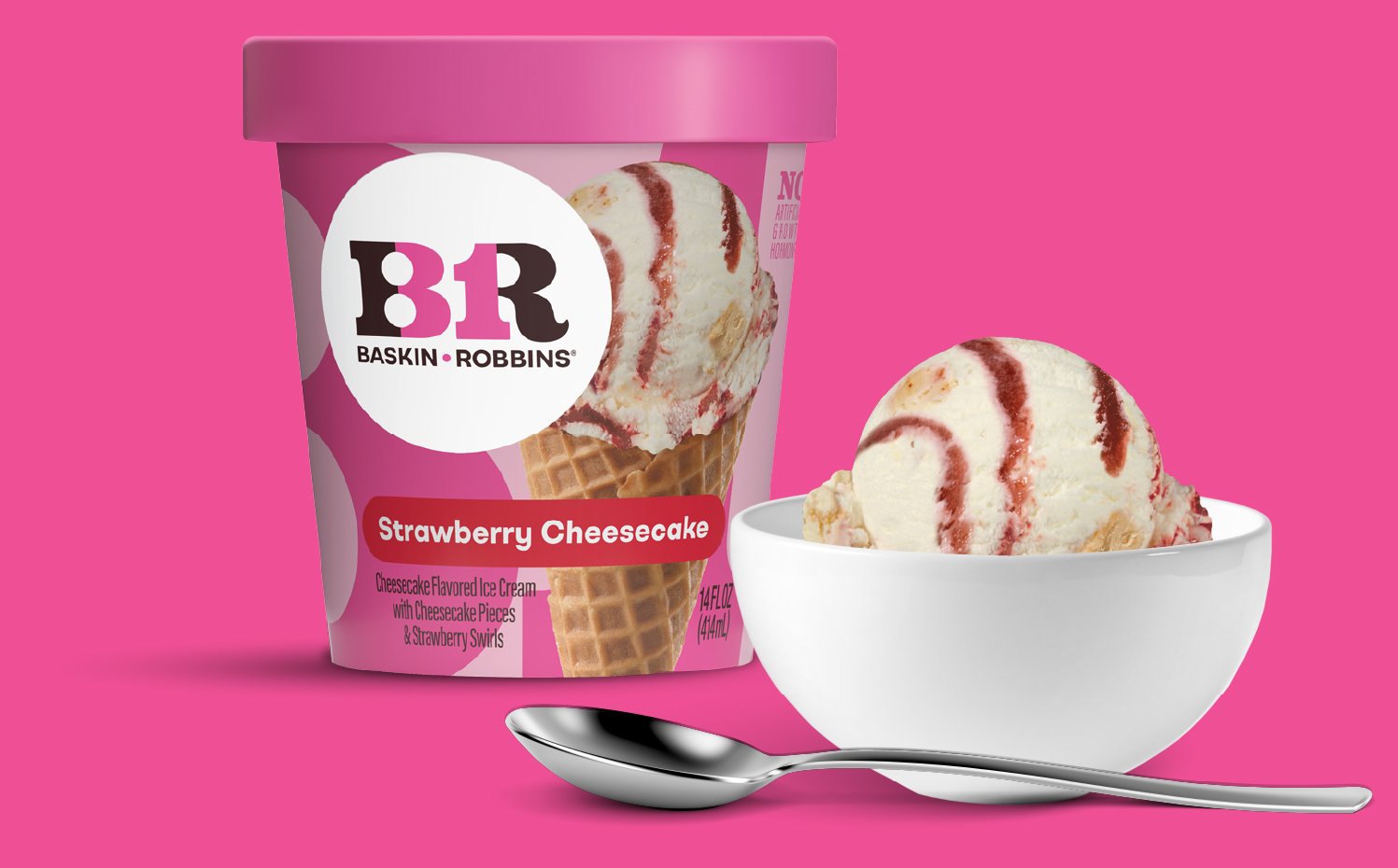 Flavor Page Strawberry Cheesecake Ice Cream — BaskinRobbinsatHome