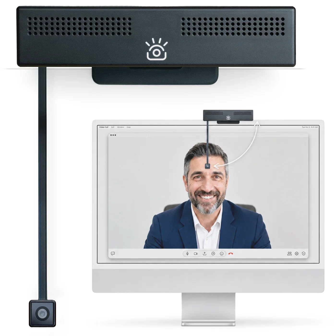 iContact Camera Pro 4K Eye Contact Webcam, Eye Level Cam for PC & Mac
