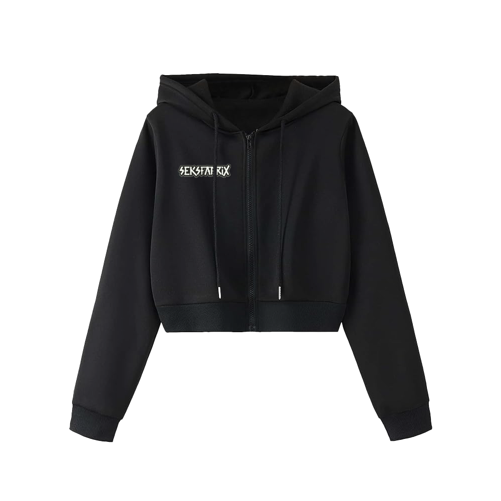 SEKSFABRIX SS02 Crop Hoodie • Black