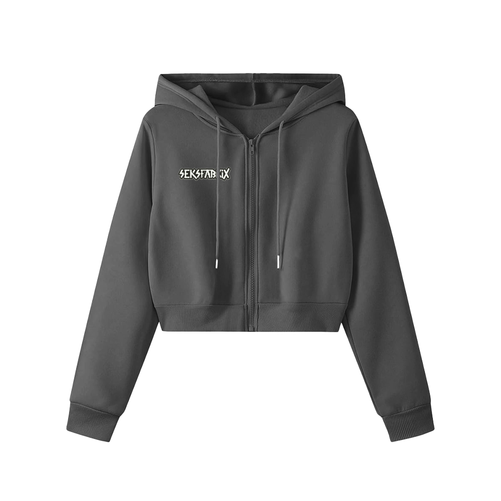 SEKSFABRIX SS02 Crop Hoodie • Graphite