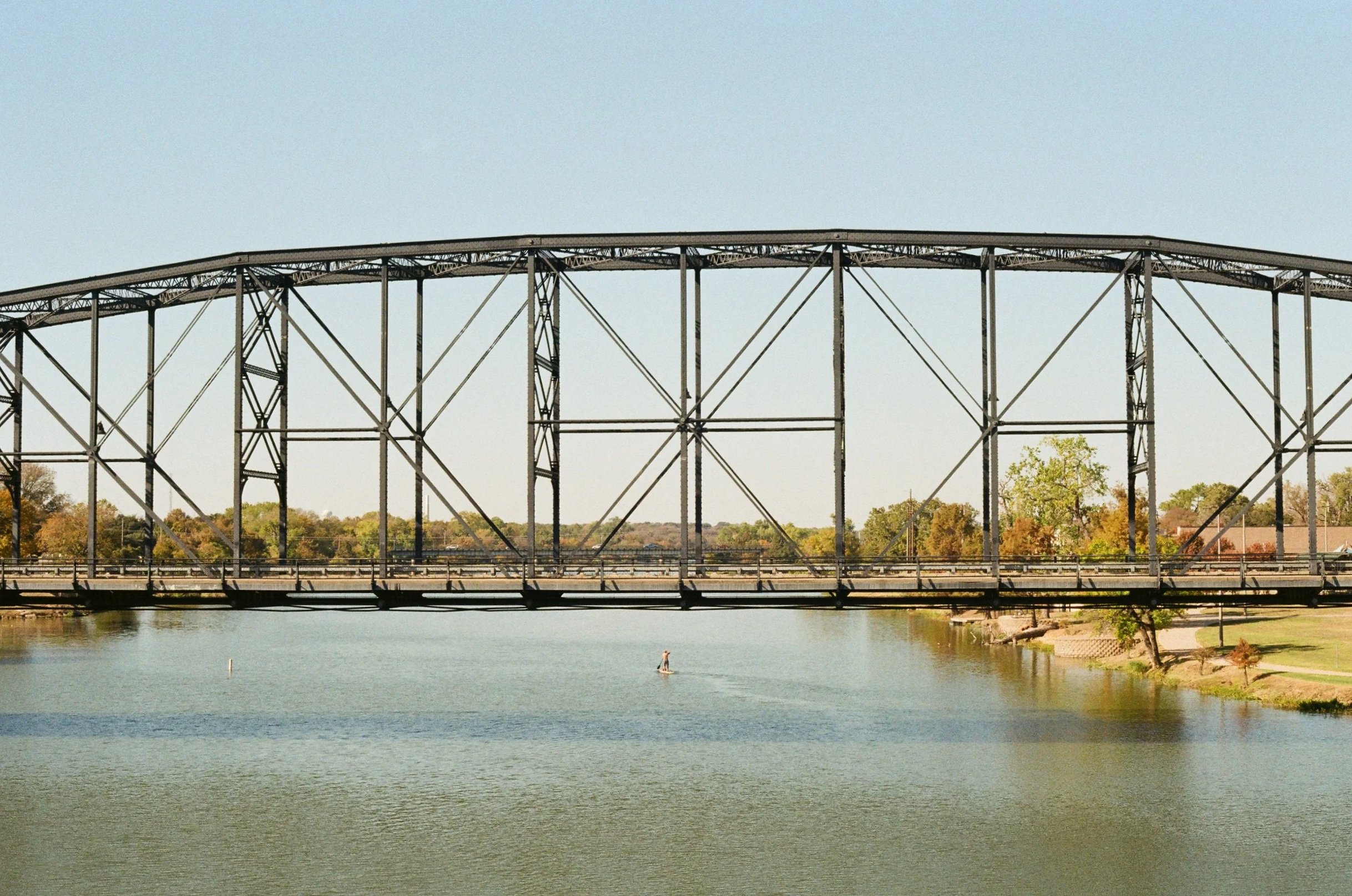An original image of the Washington Avenue Bridge in Waco, Texas.