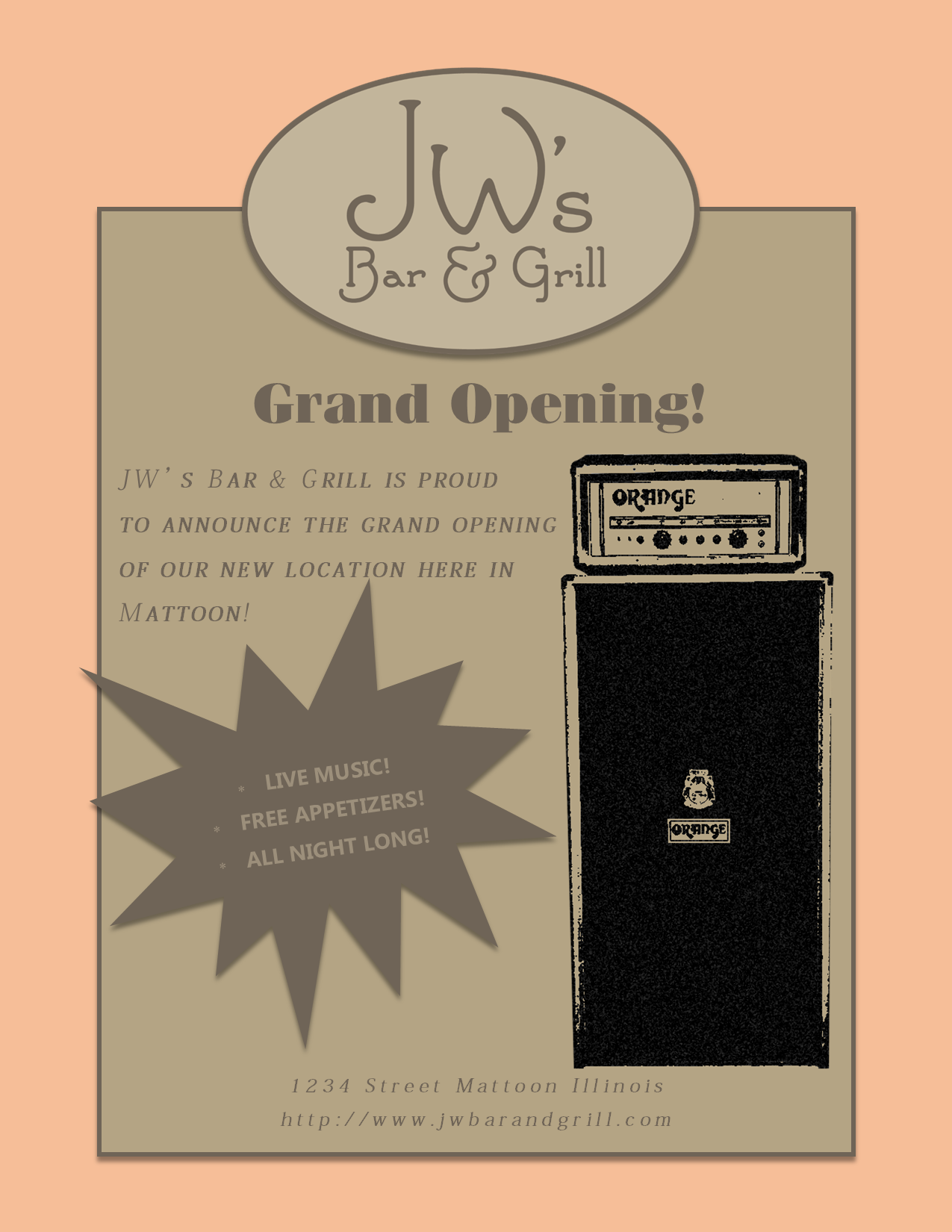 JW’s Grand Opening Flyer