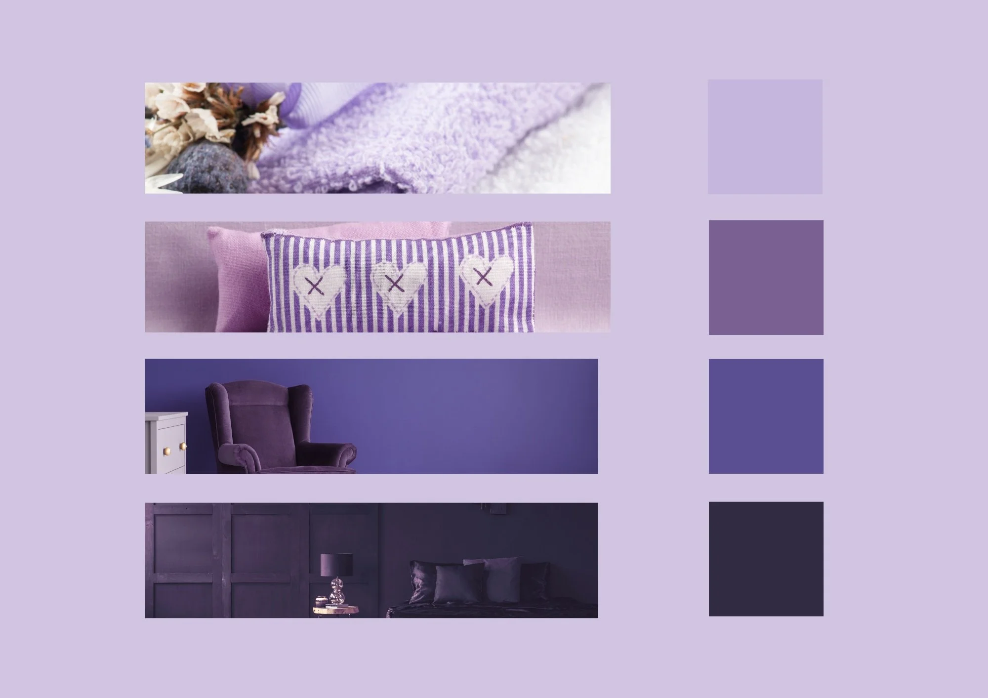 Planche d'inspiration, déclinaison de violets