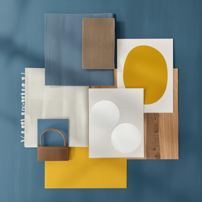 Jeu d'équilibre entre matières et couleurs