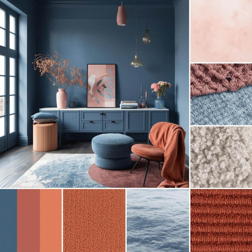 Échappée Bleue – Douceur minérale et touches corail 