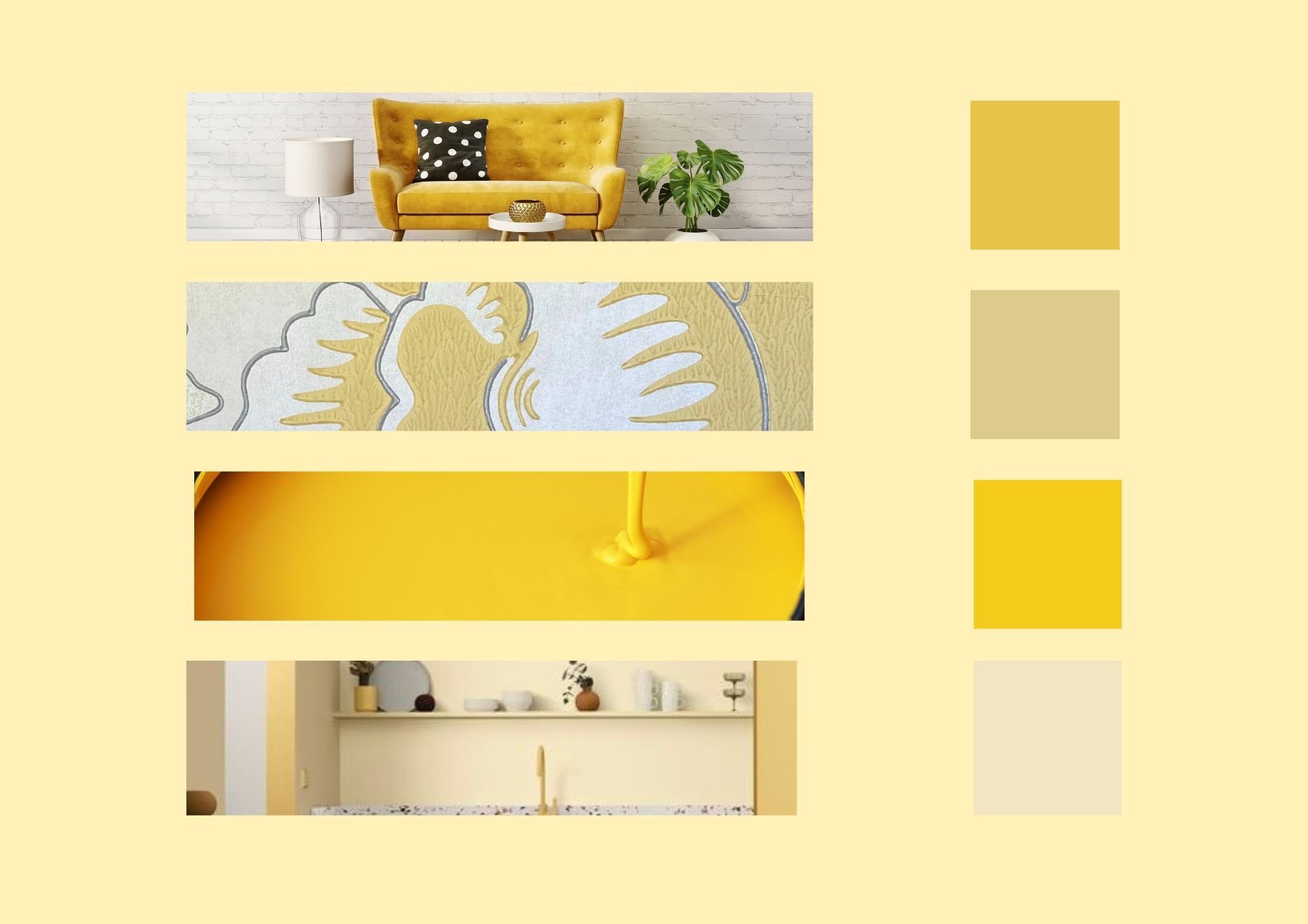 Planche d'inspiration aux tons jaunes