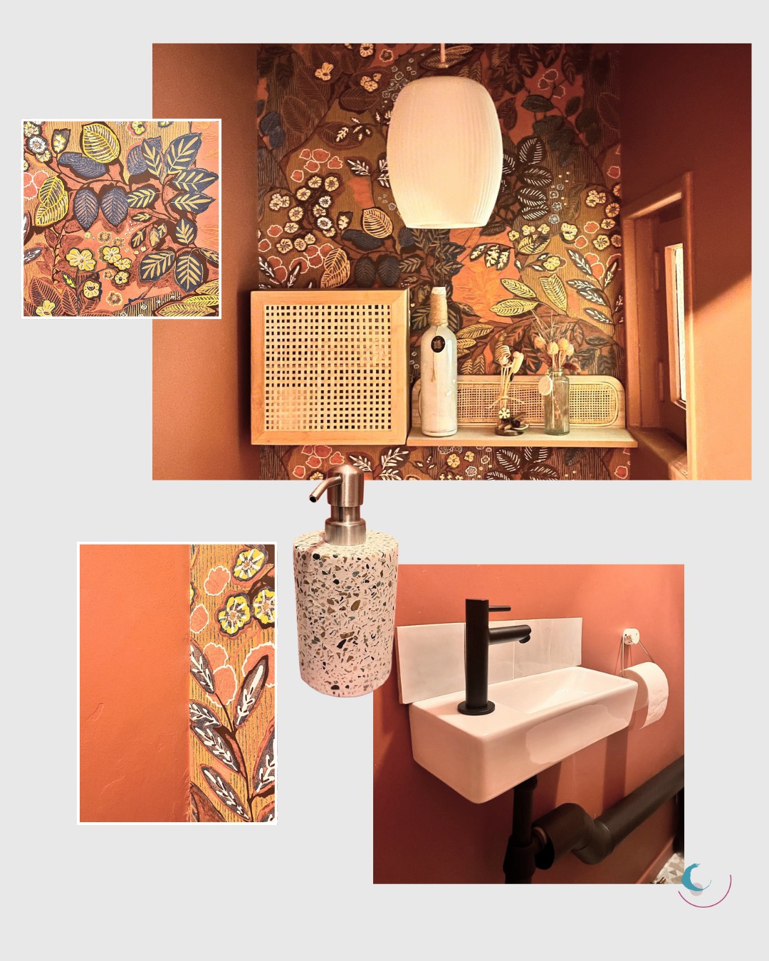 petit espace audacieux - ambiance ensoleillée et terreuse autour du terracotta