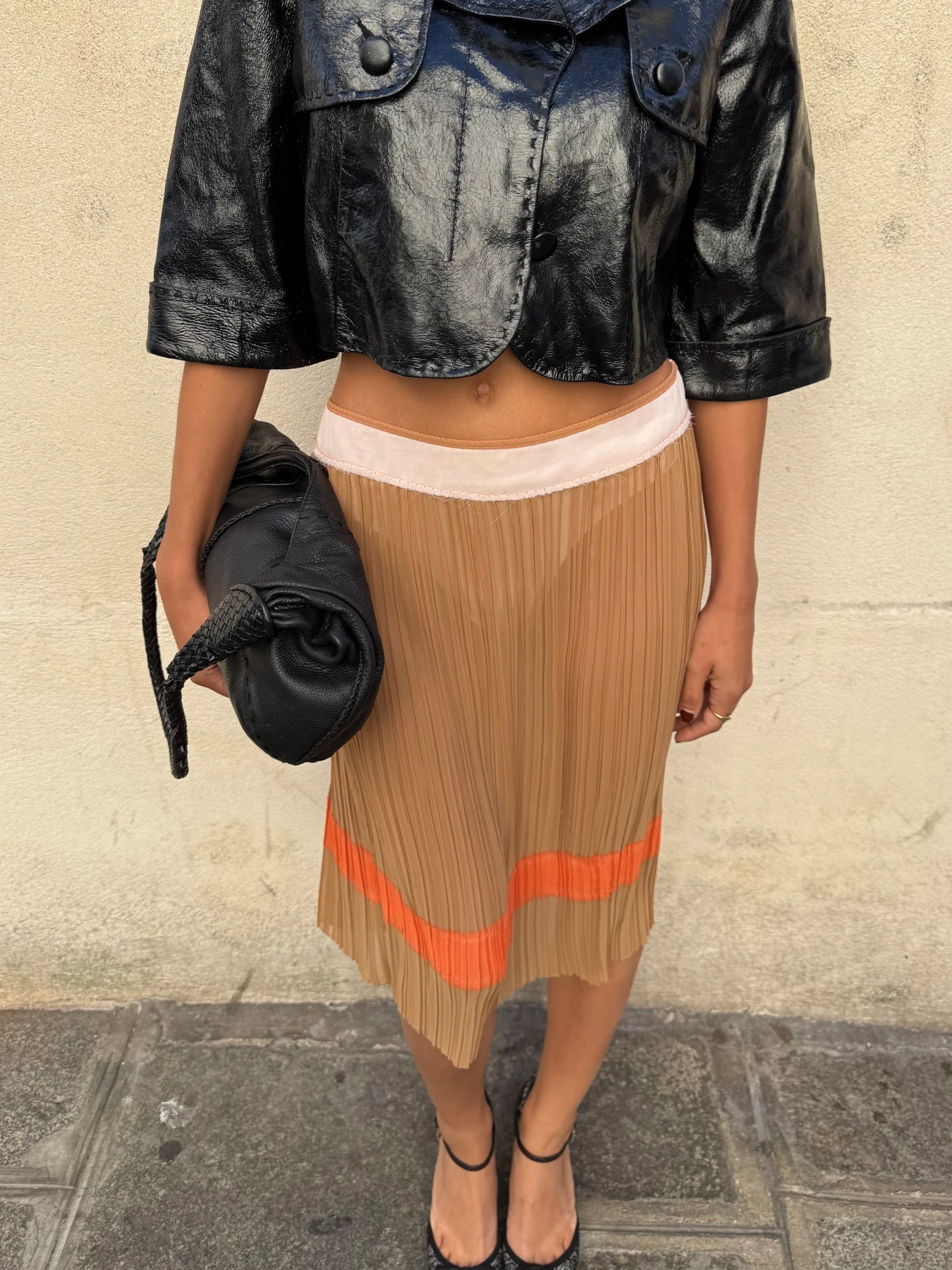 Sheer pleated skirt