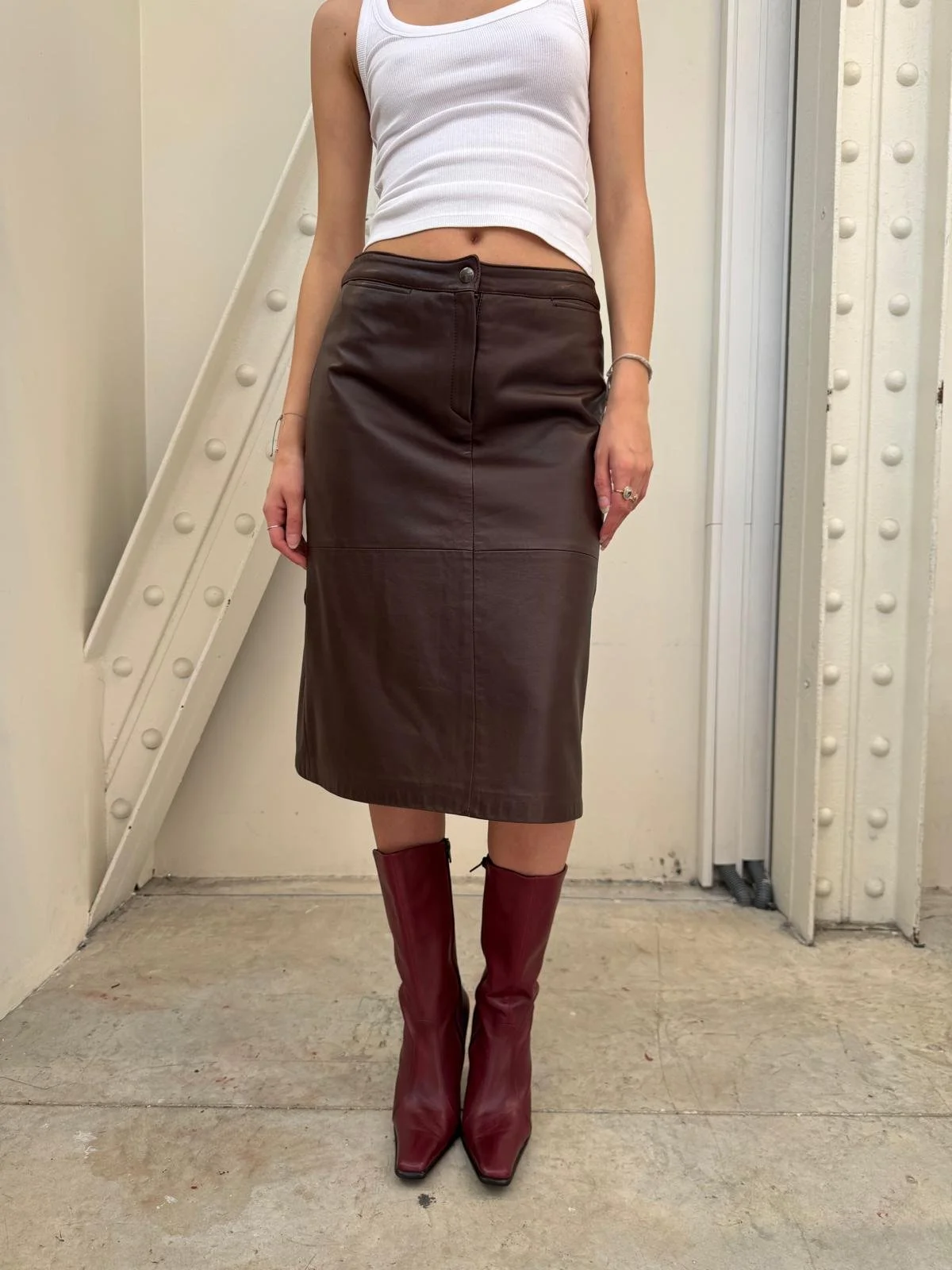 Lamb leather Maxmara skirt