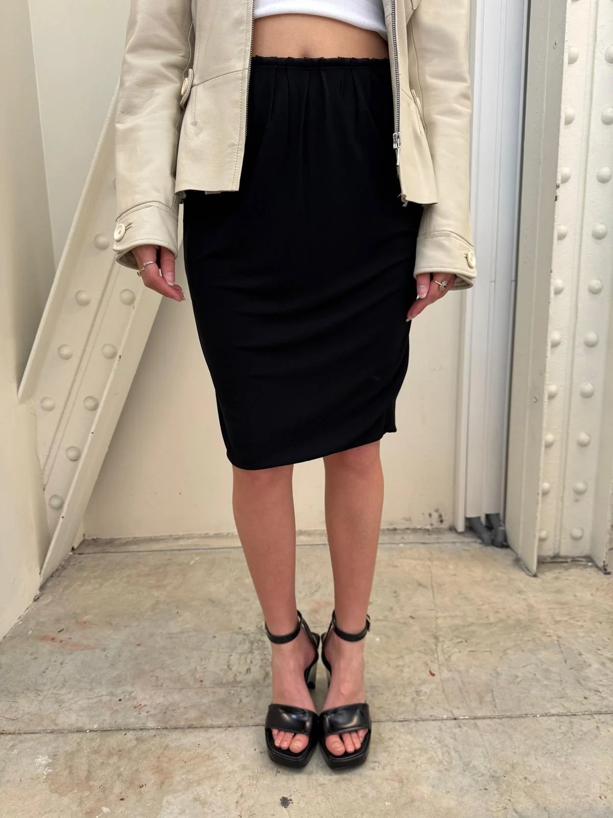 YSL black suit skirt