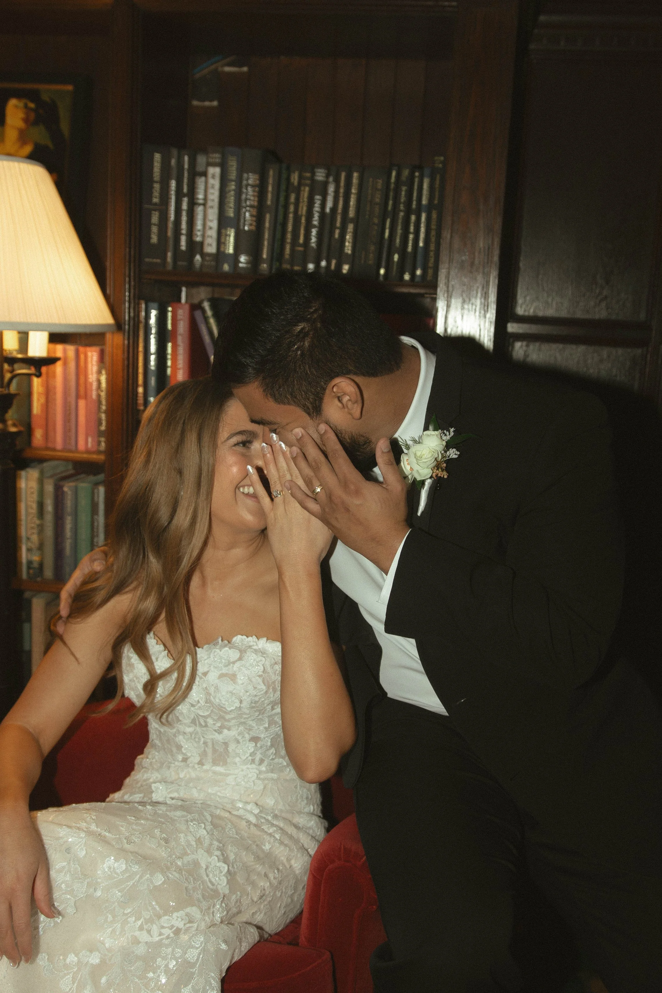 Tulsa Oklahoma wedding photographer capturing wedding portraits inside Dresser Mansion