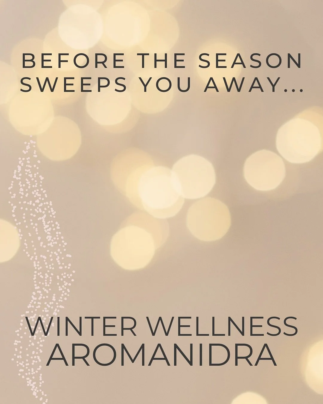 Nature rests in winter. Let&rsquo;s remember how.

AromaNidra blends gentle yoga, aromatherapy, and guided meditation into one sensory ritual for winter wellness. As the pace quickens toward the holidays, we&rsquo;ll root down, reset, and reconnect t