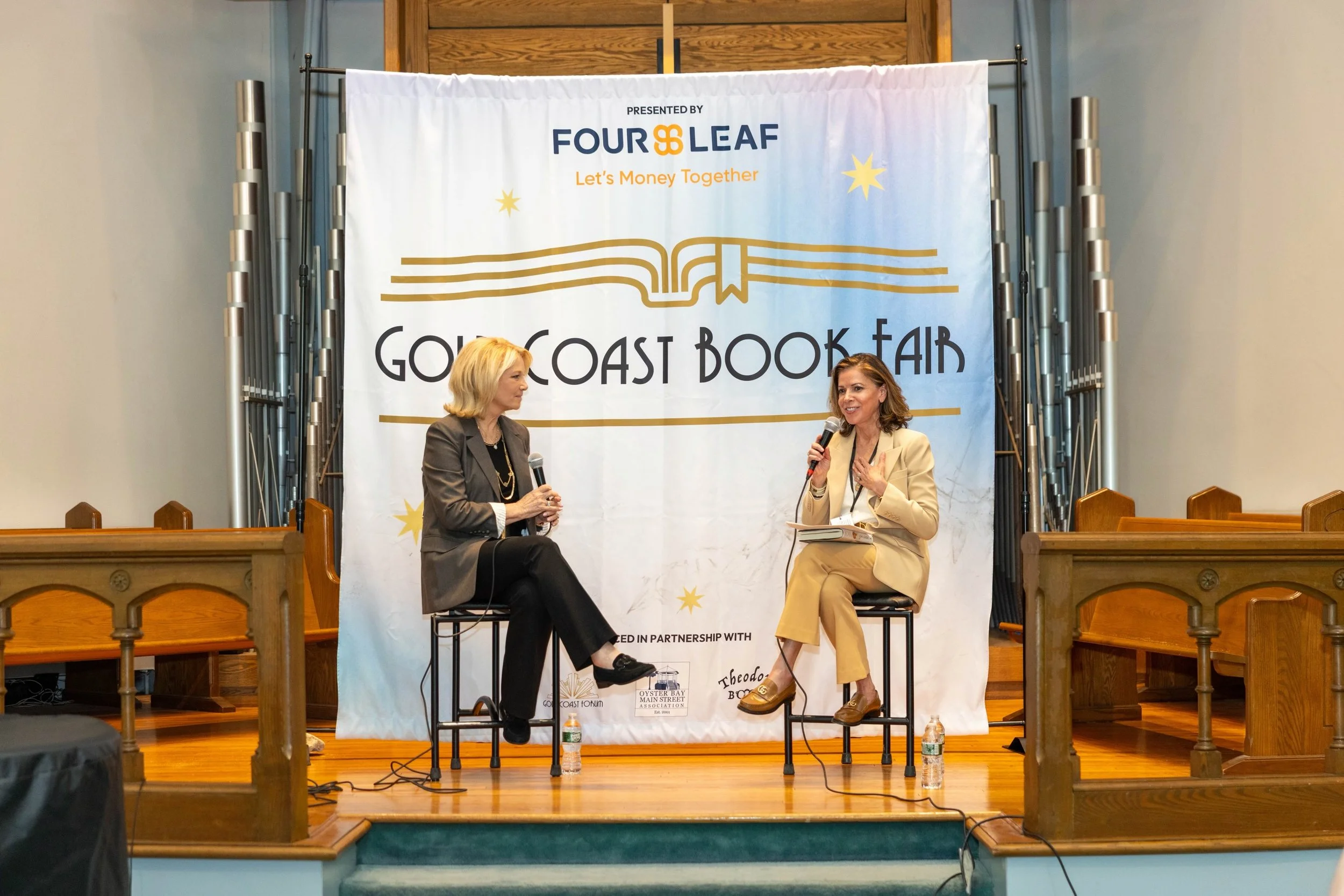 FLOK Founder Karen Mehiel participated in the 2026 Gold Coast Book Fair in Oyster Bay last weekend, moderating a conversation with Joan Lunden on her memoir &ldquo;JOAN: Life Beyond the Script,&rdquo; as well as the panel &ldquo;Women Writing on the 