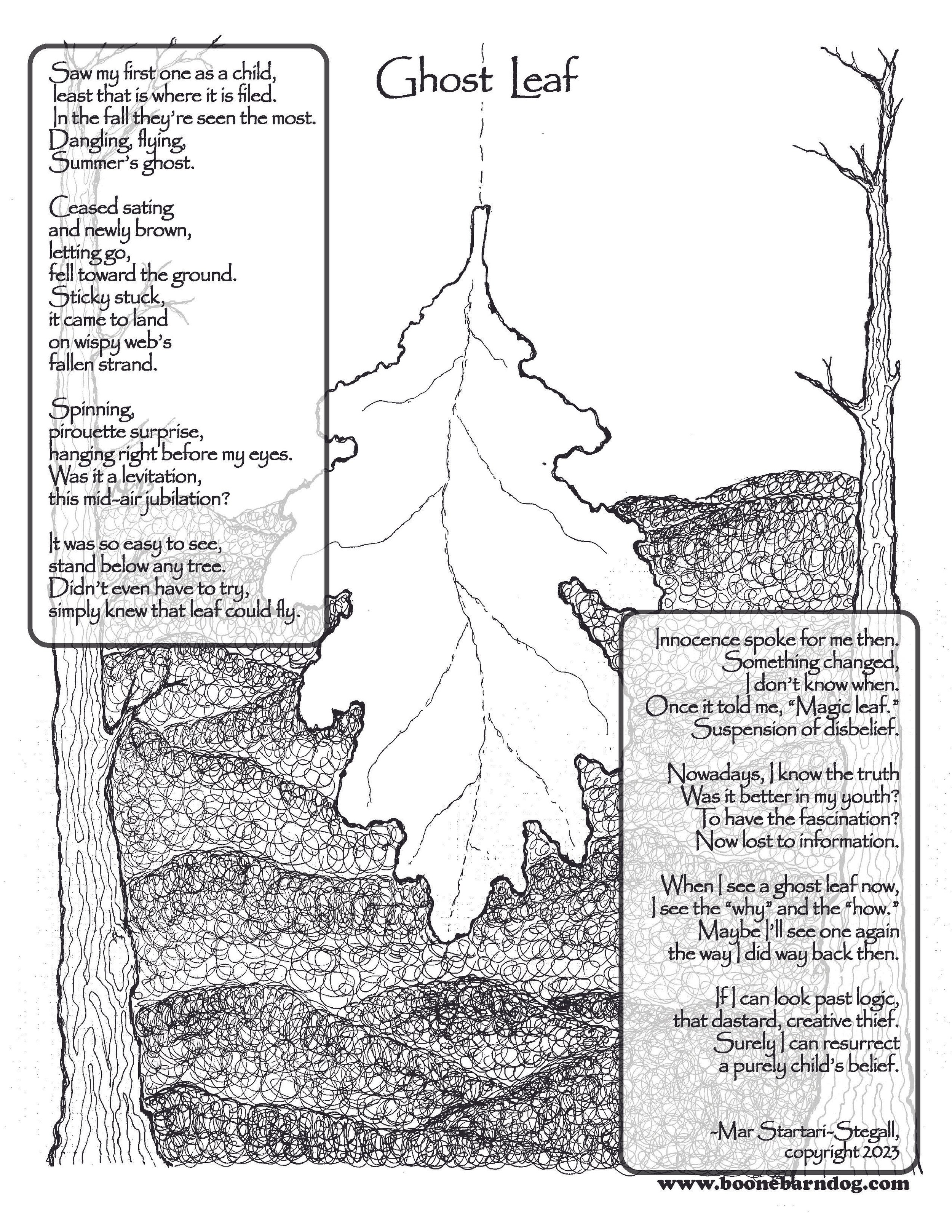 Ghost Leaf with Poem - Poetry "Print-at-Home" Poster