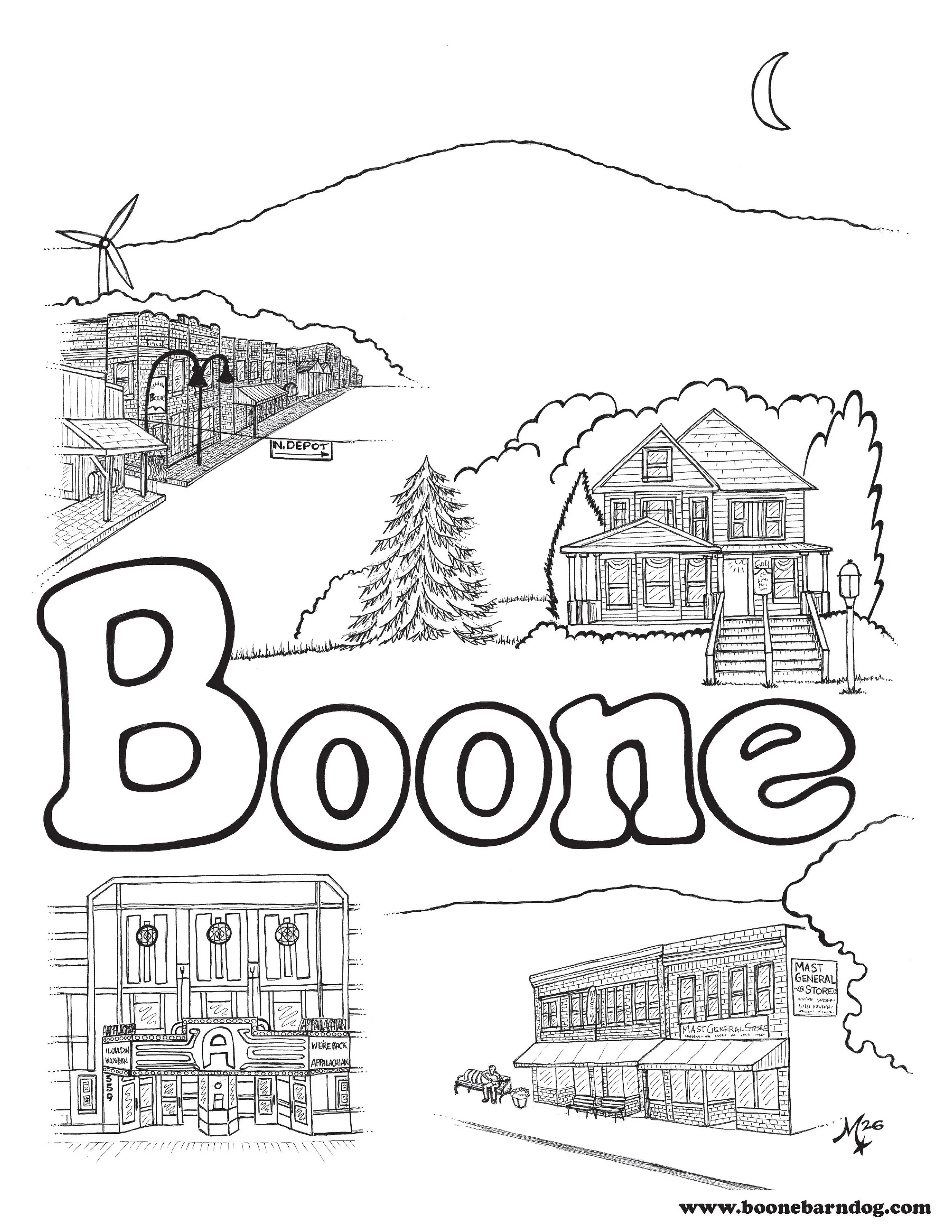 Downtown Boone - "Print-at-Home" Poster