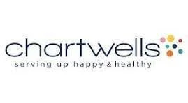 Charwell's logo with the tagline 'serving up happy & healthy' and colorful dots.