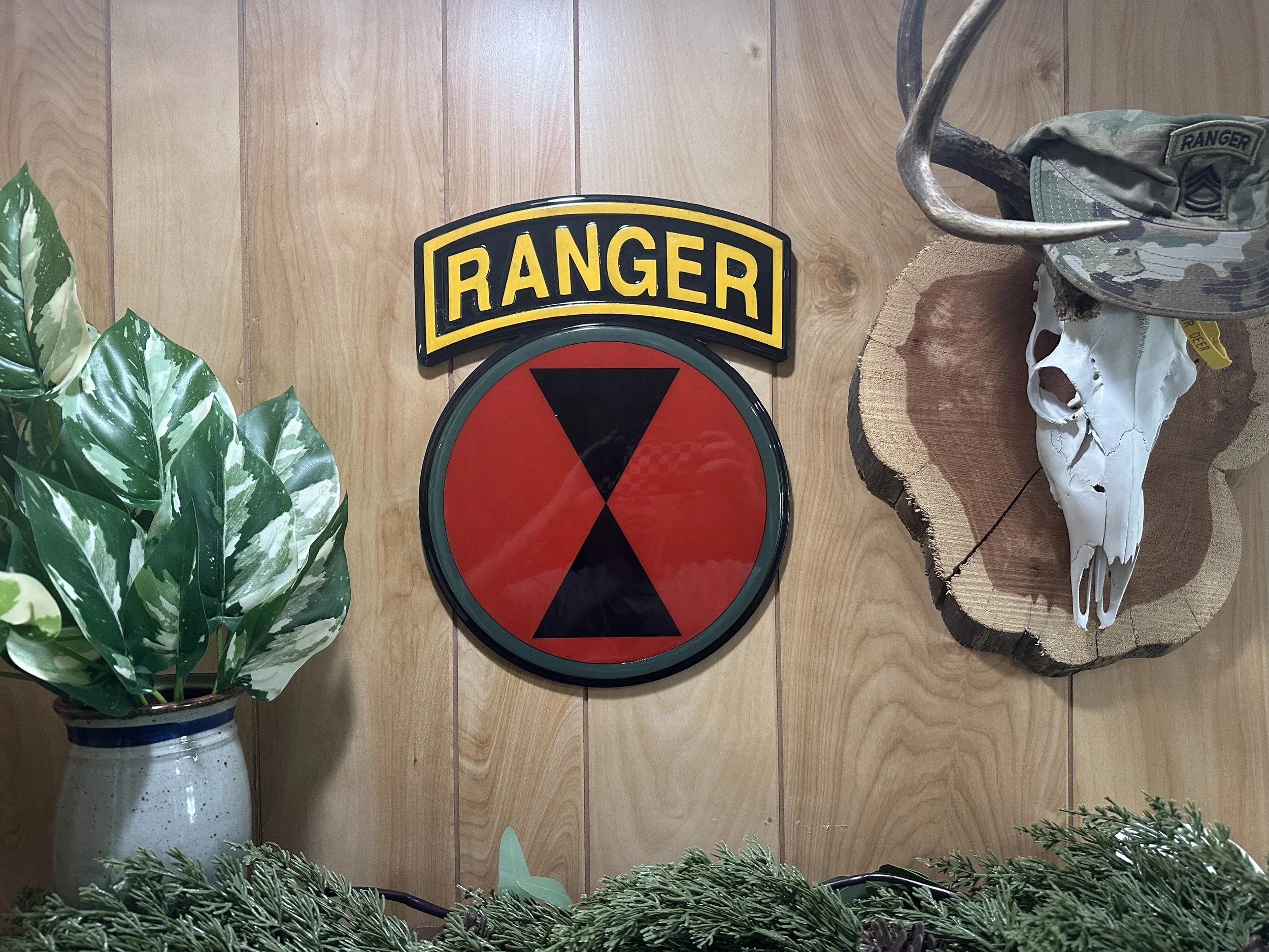7th Infantry sign with Ranger Tab